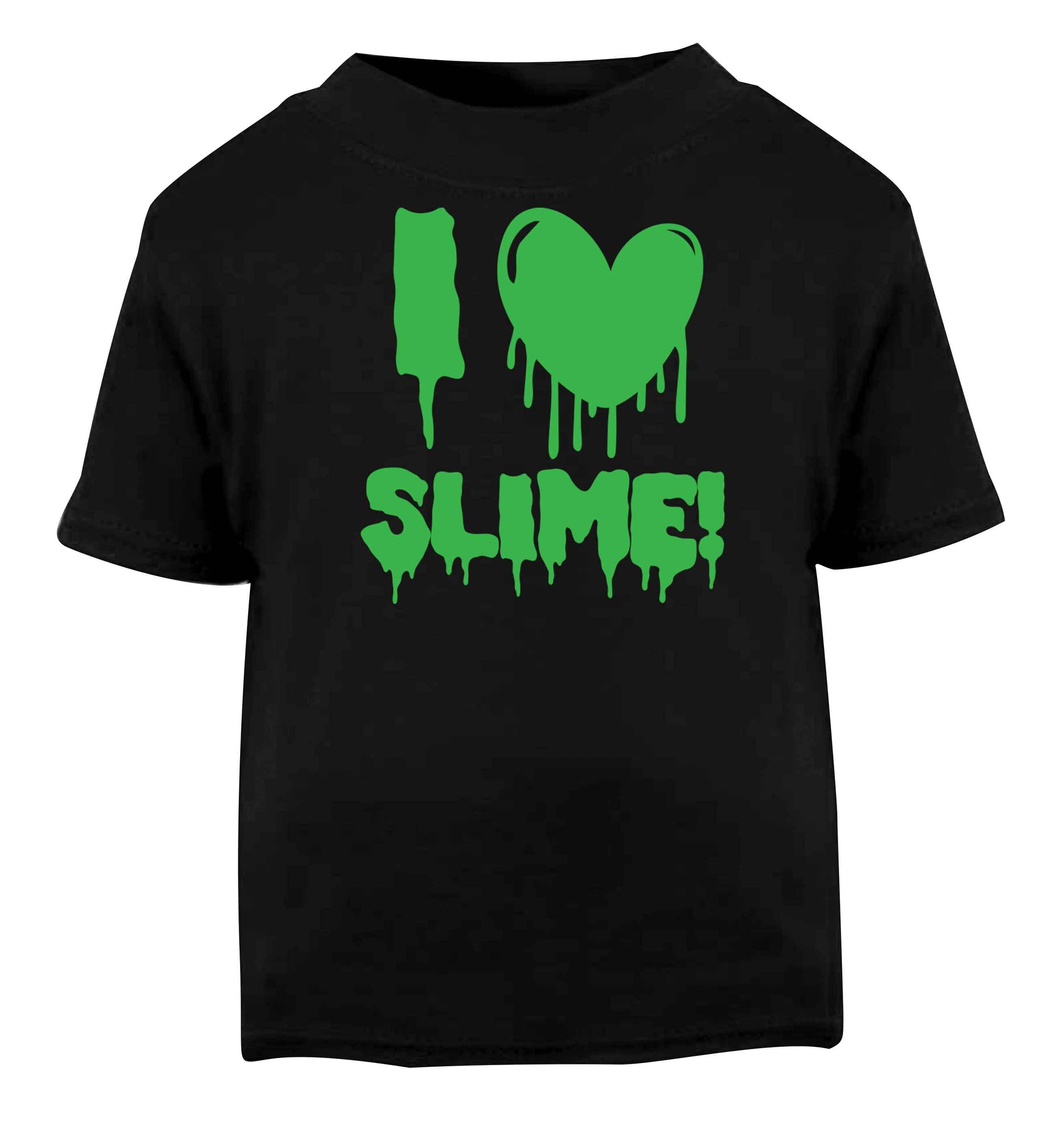 Neon green I love slime Black baby toddler Tshirt 2 years