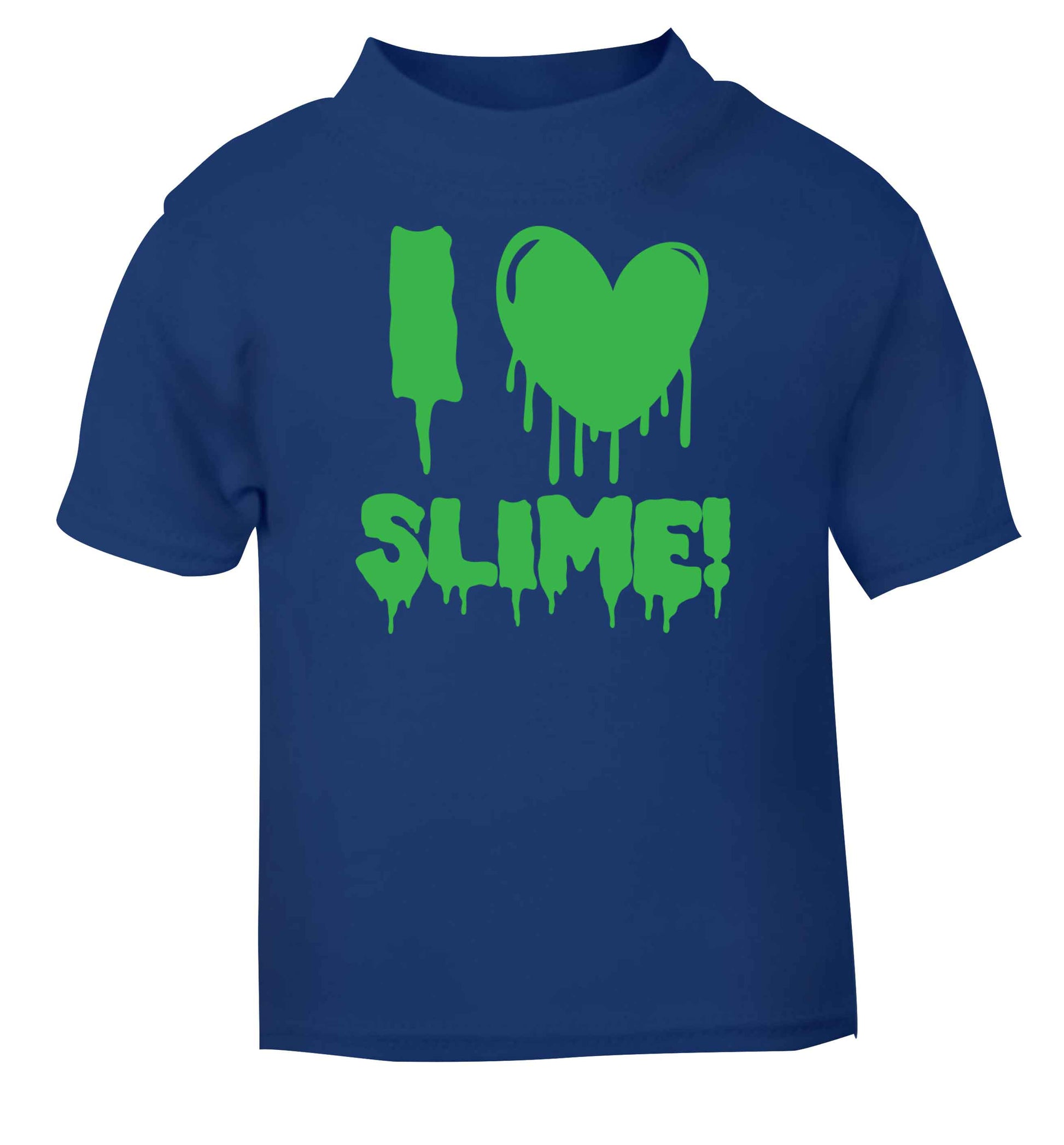 Neon green I love slime blue baby toddler Tshirt 2 Years