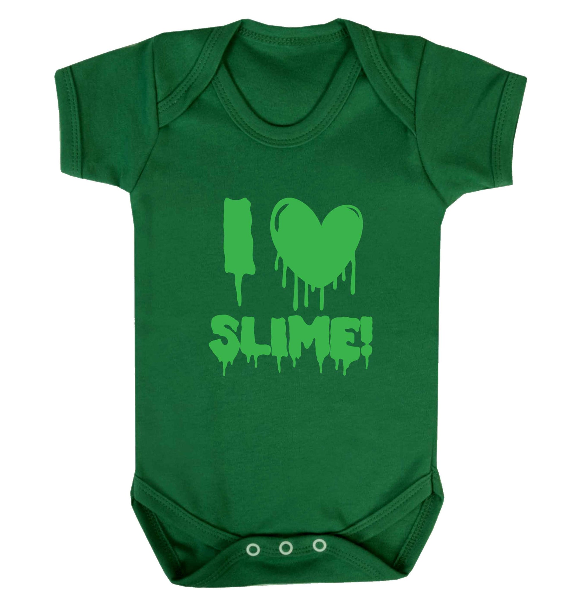 Neon green I love slime baby vest green 18-24 months