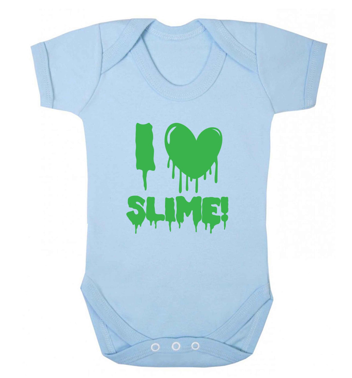 Neon green I love slime baby vest pale blue 18-24 months