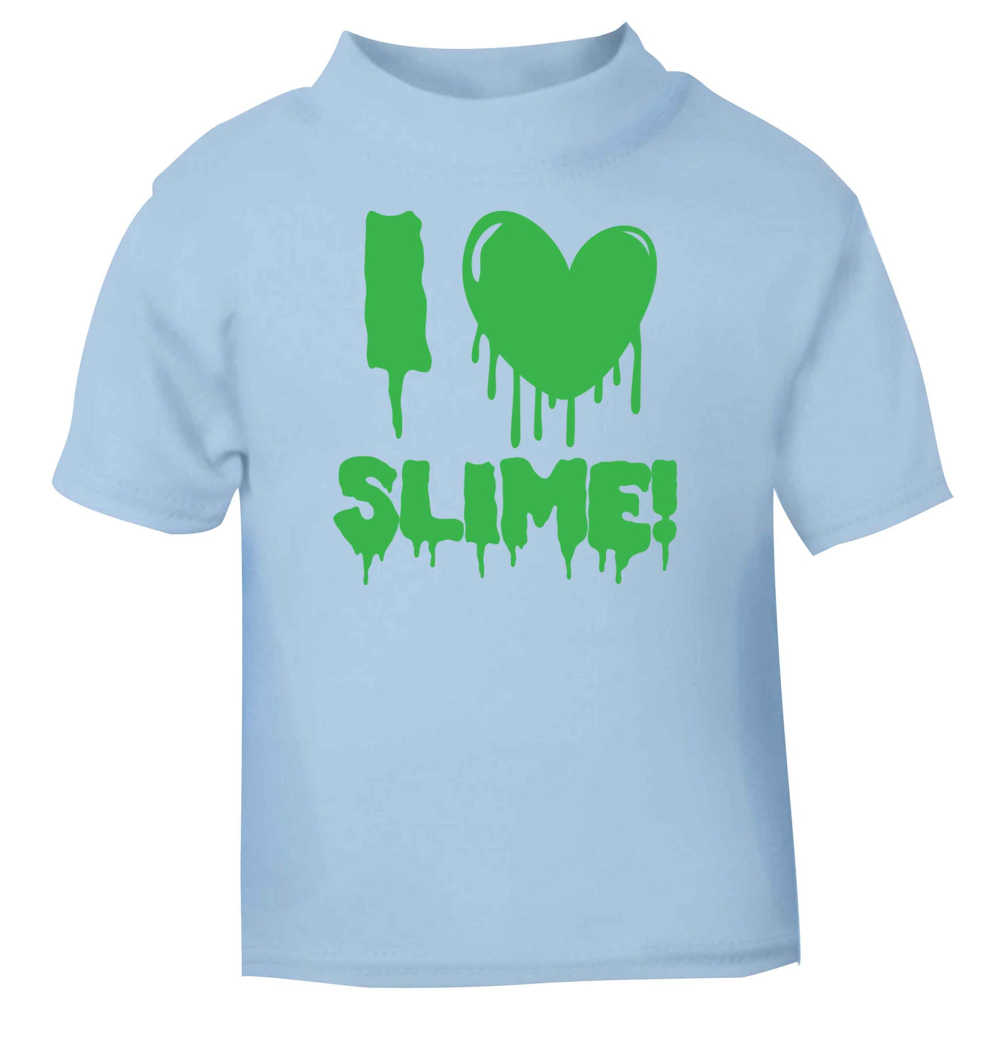 Neon green I love slime light blue baby toddler Tshirt 2 Years