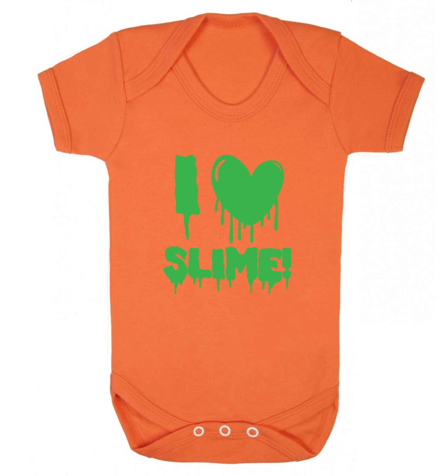 Neon green I love slime baby vest orange 18-24 months