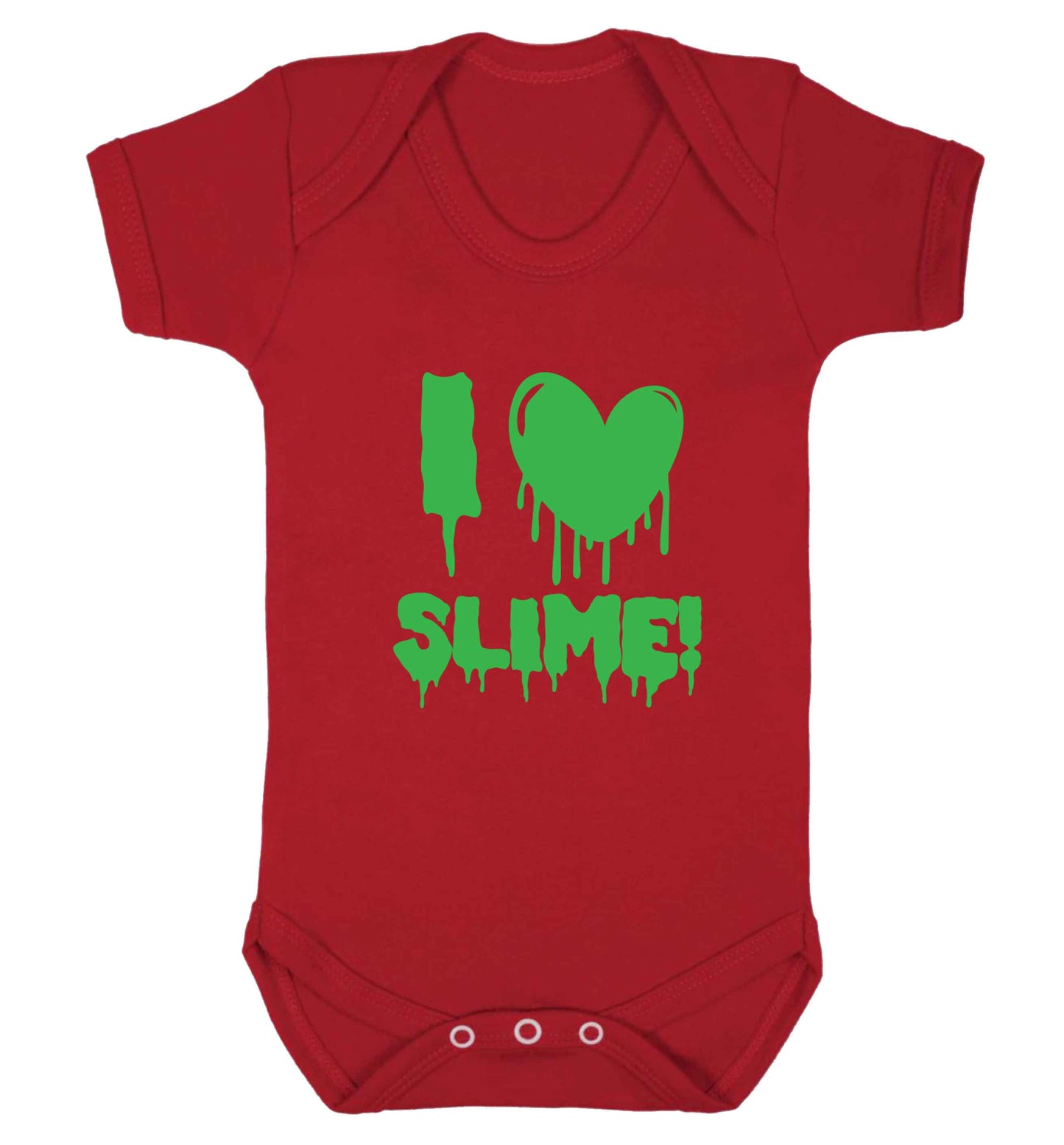 Neon green I love slime baby vest red 18-24 months