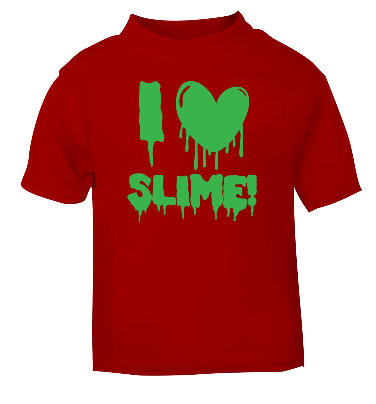 Neon green I love slime red baby toddler Tshirt 2 Years