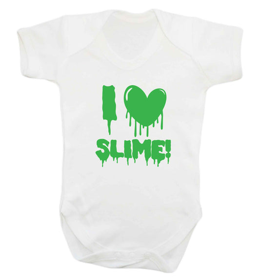 Neon green I love slime baby vest white 18-24 months