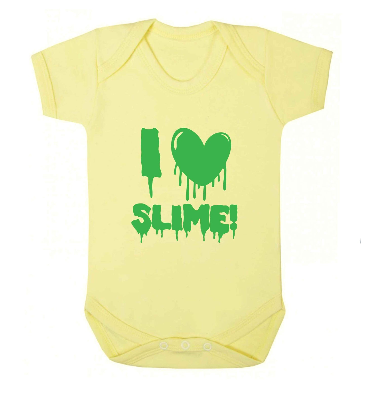 Neon green I love slime baby vest pale yellow 18-24 months