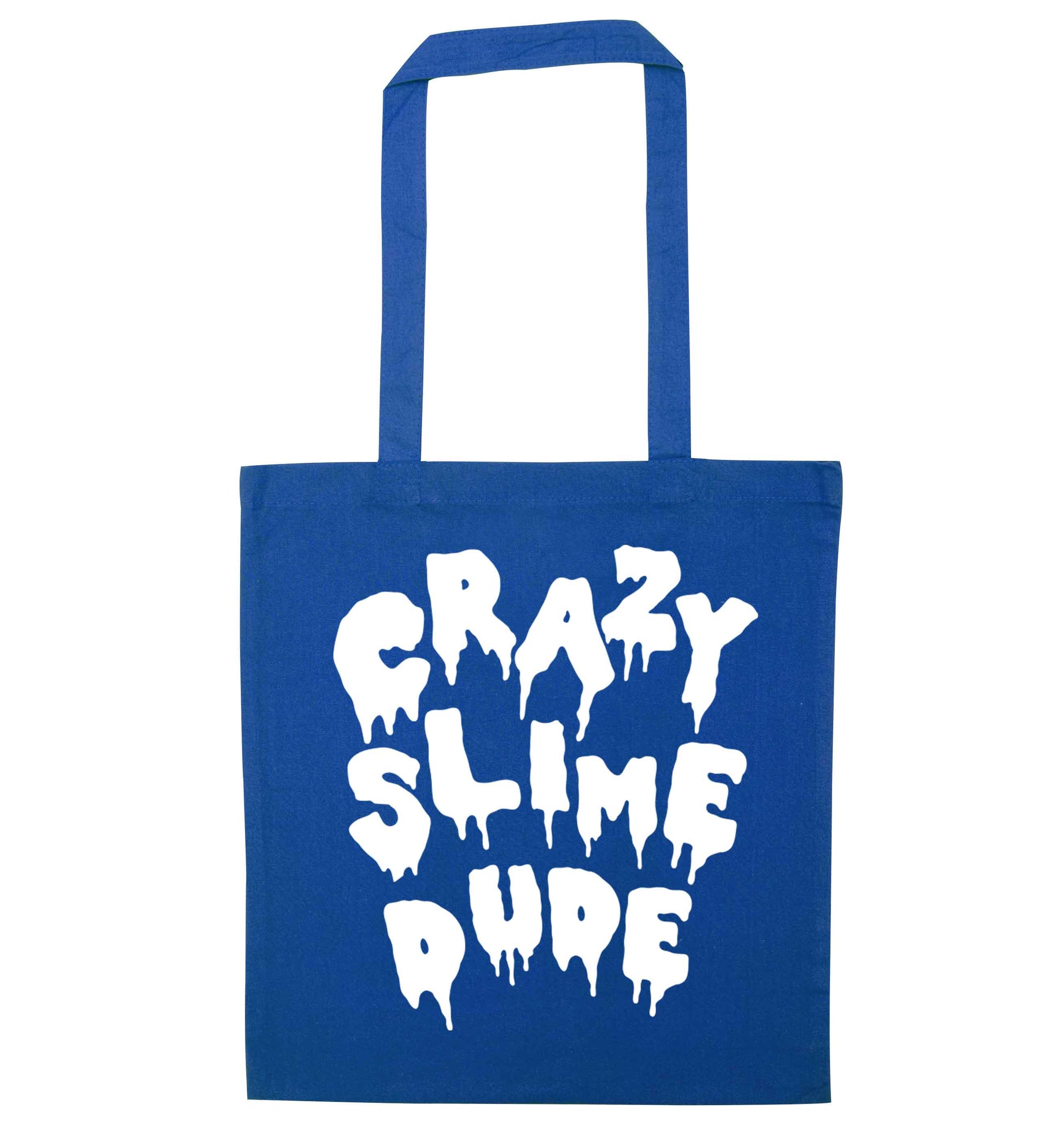 Crazy slime dude blue tote bag