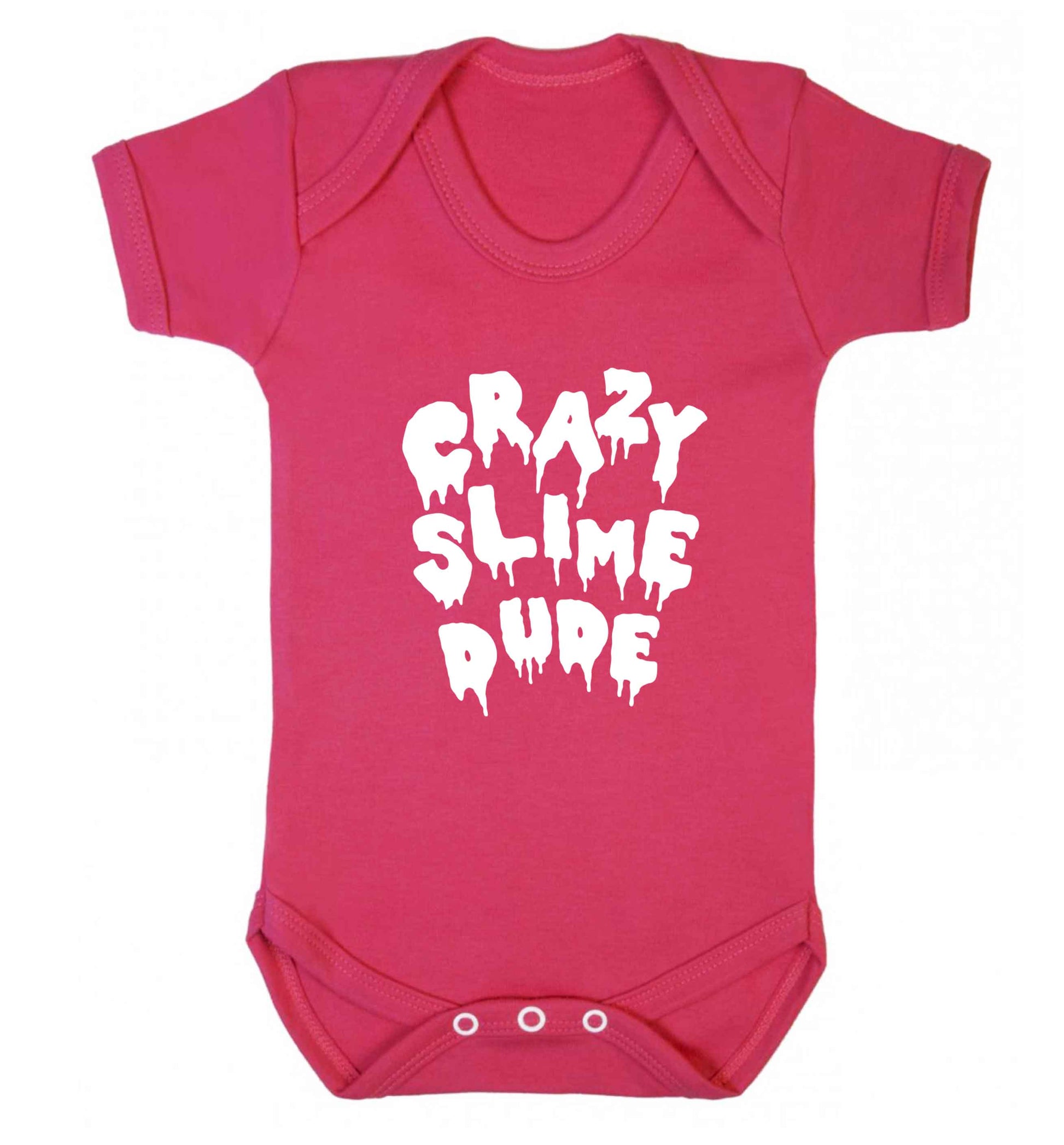 Crazy slime dude baby vest dark pink 18-24 months