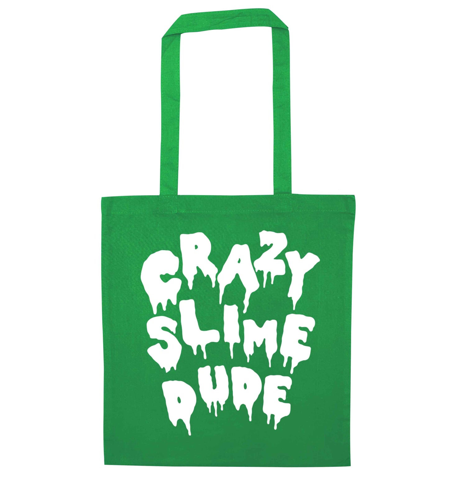 Crazy slime dude green tote bag
