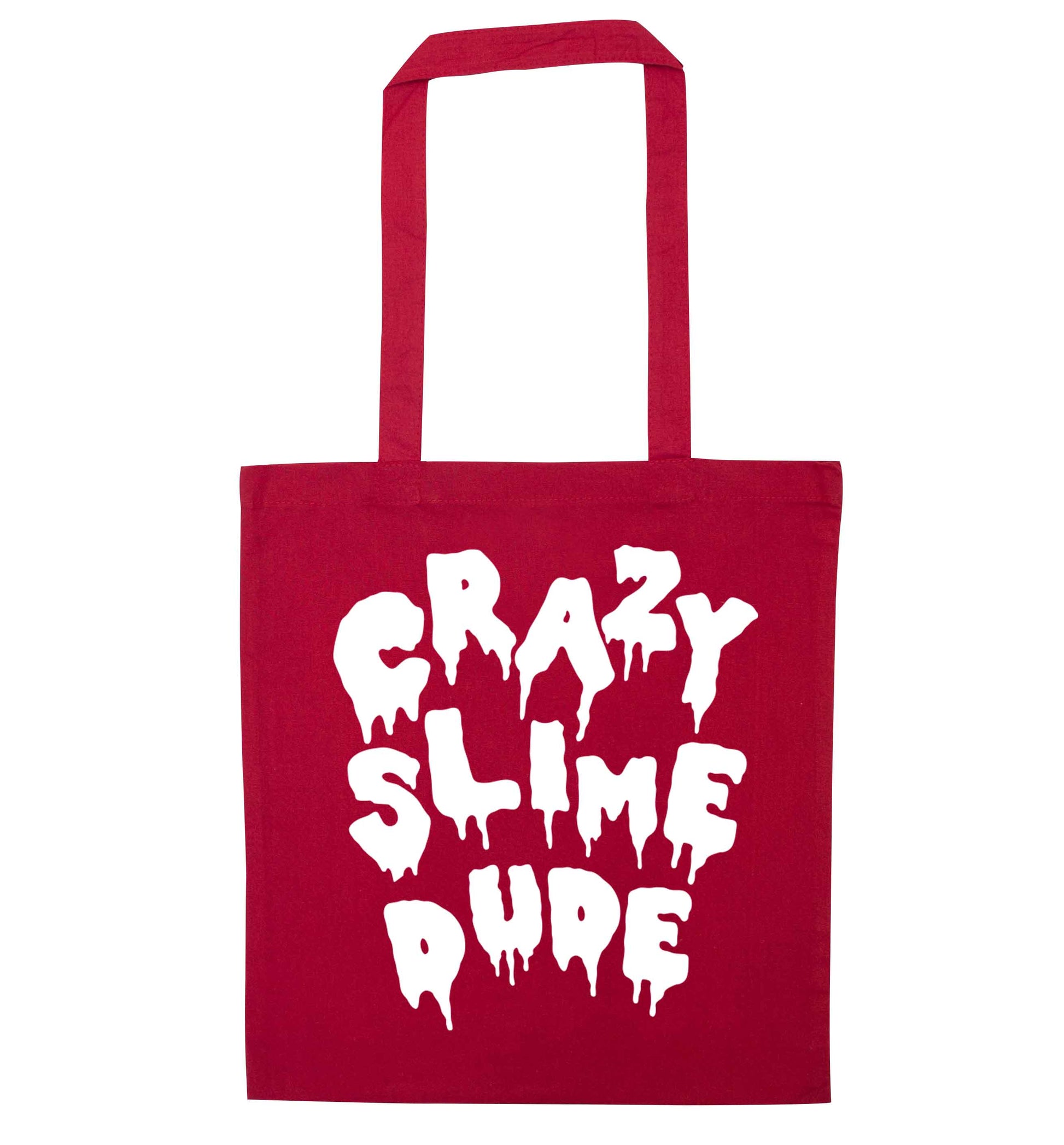 Crazy slime dude red tote bag