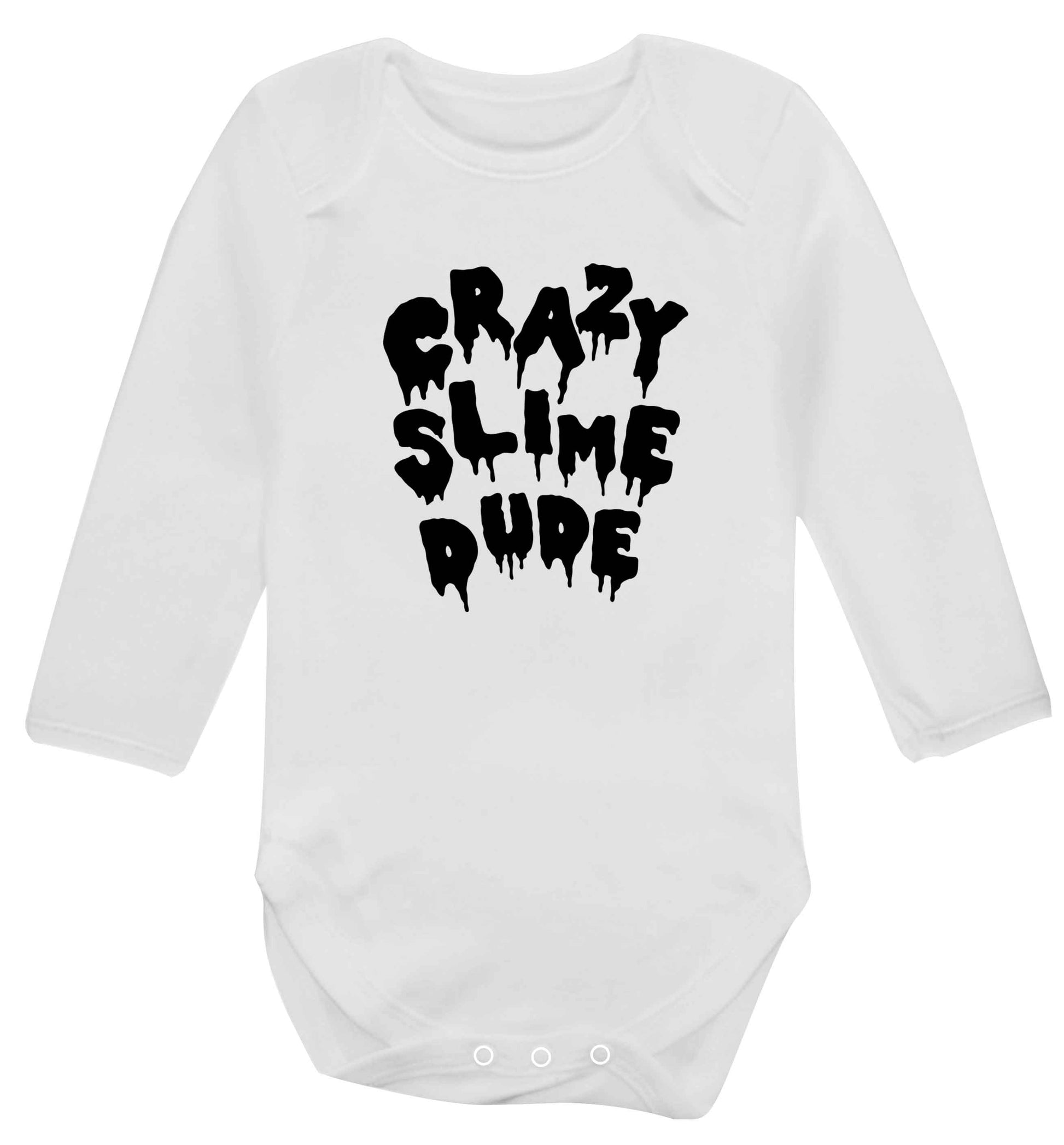 Crazy slime dude baby vest long sleeved white 6-12 months