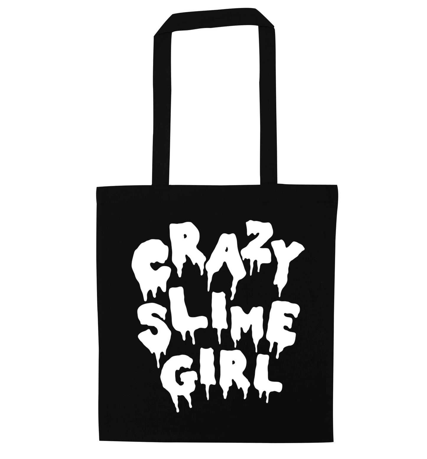 Crazy slime girl black tote bag