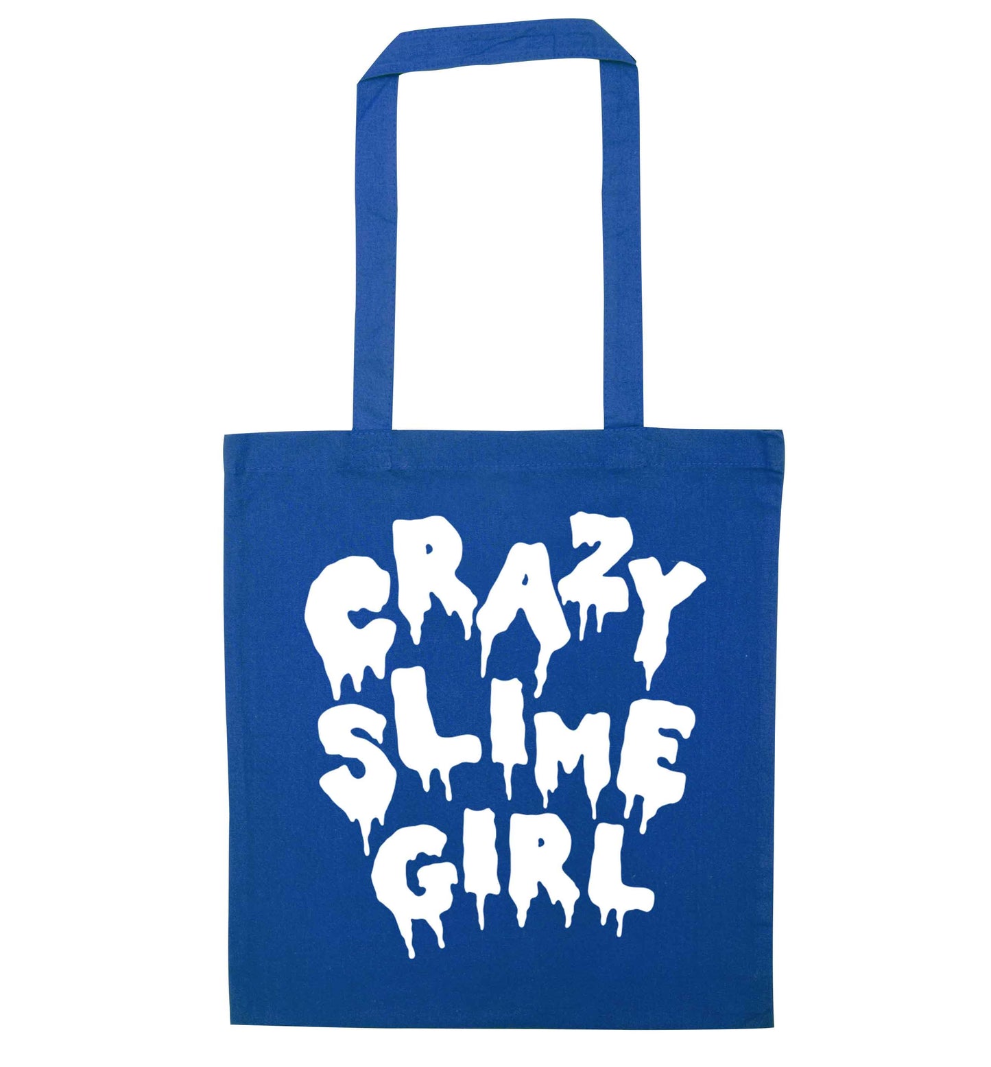 Crazy slime girl blue tote bag