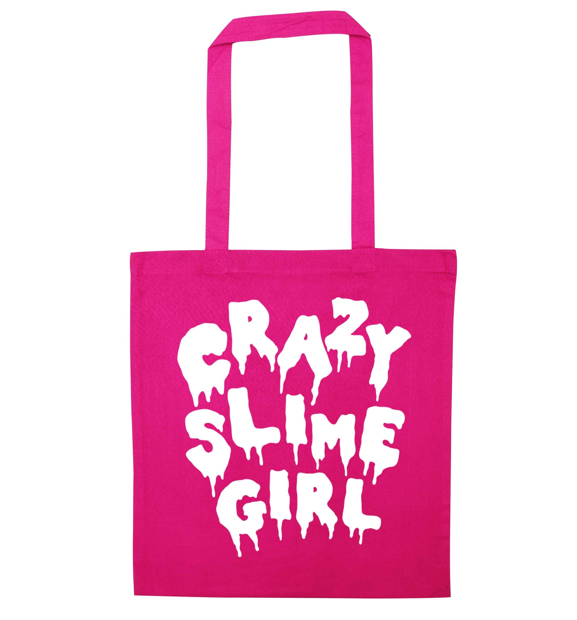 Crazy slime girl pink tote bag