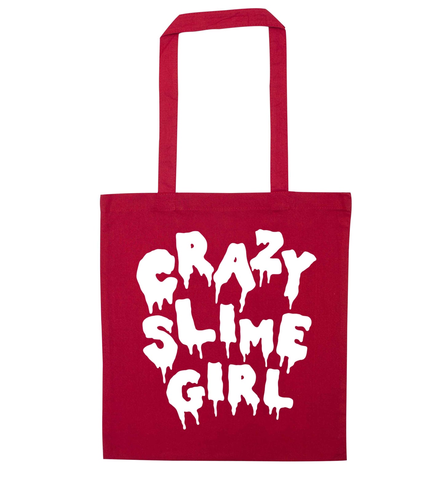 Crazy slime girl red tote bag