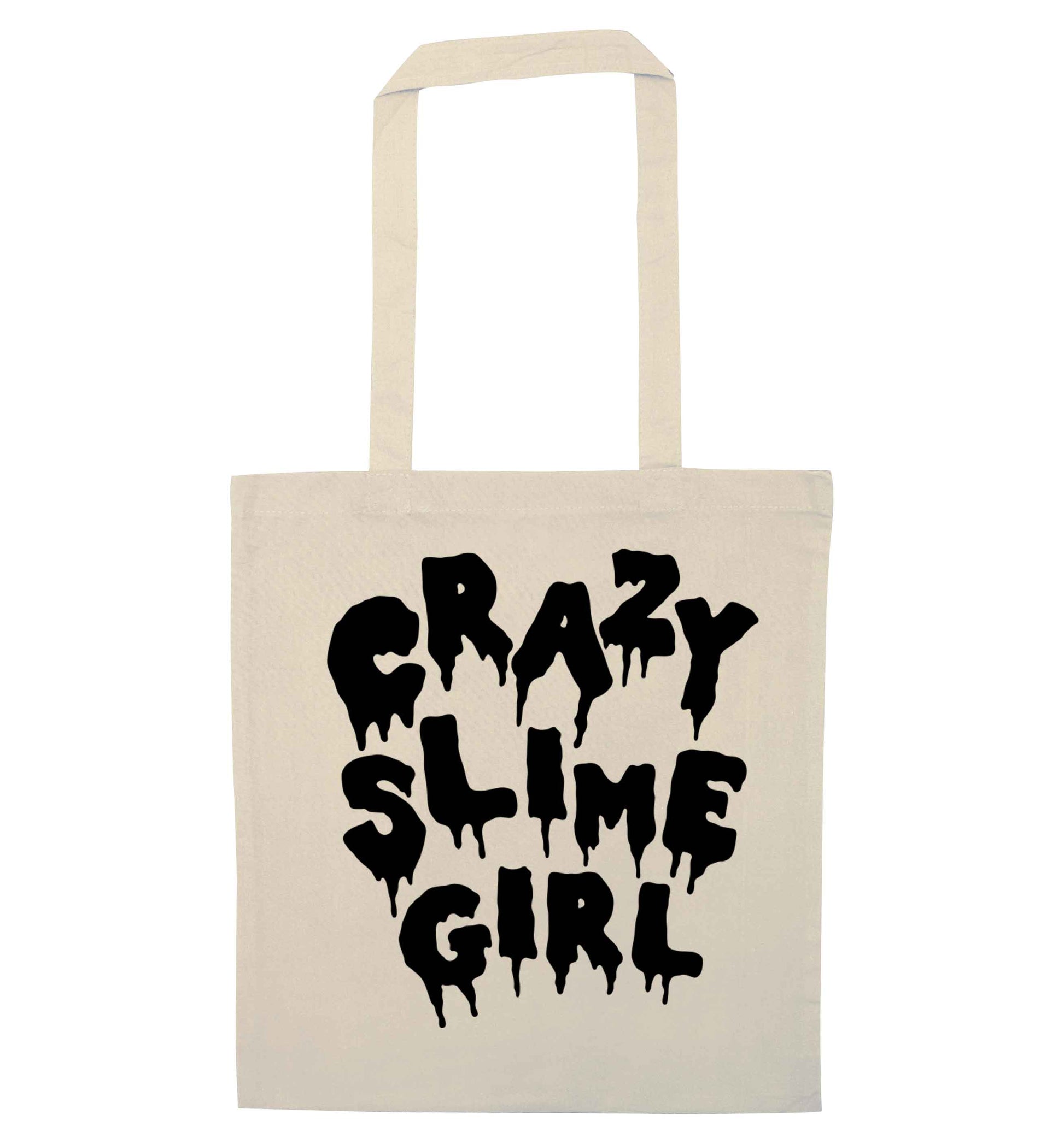 Crazy slime girl natural tote bag