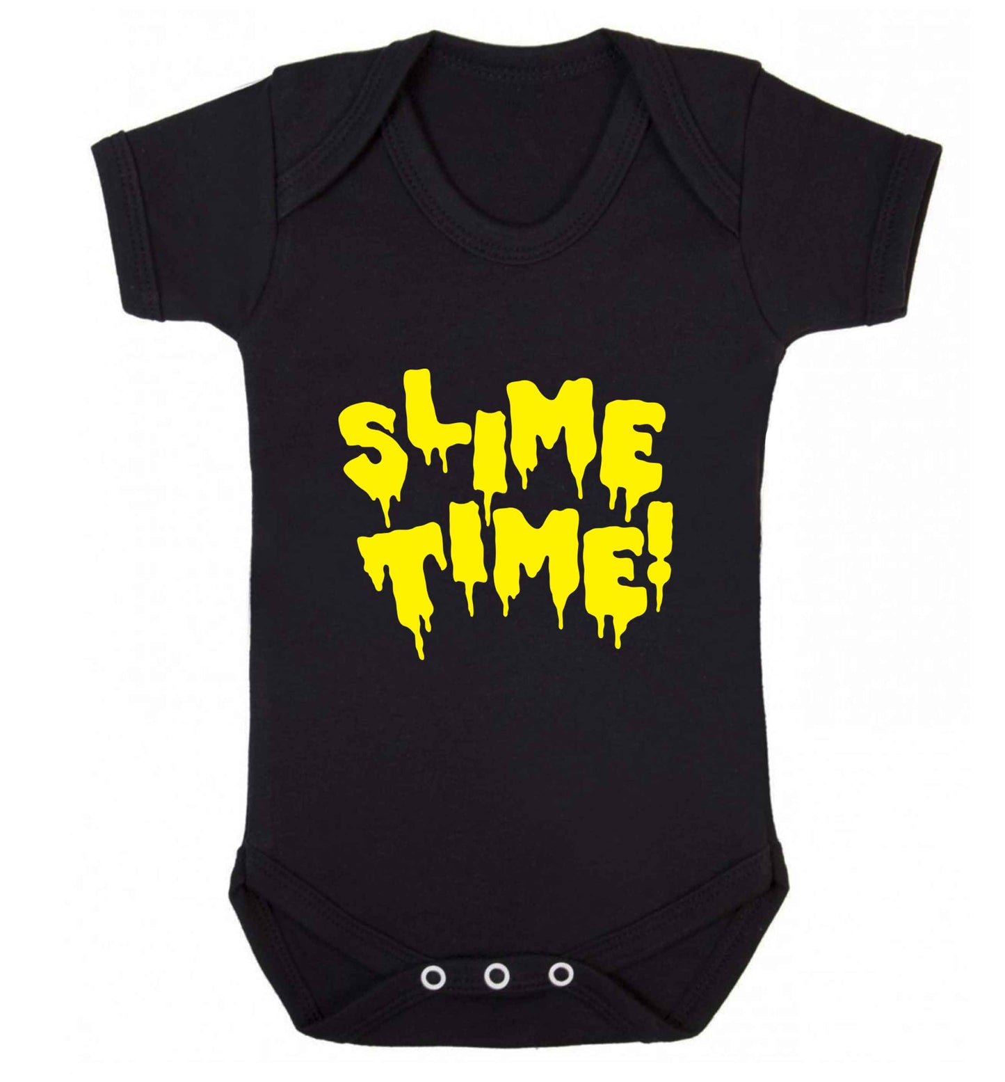 Neon yellow slime time baby vest black 18-24 months