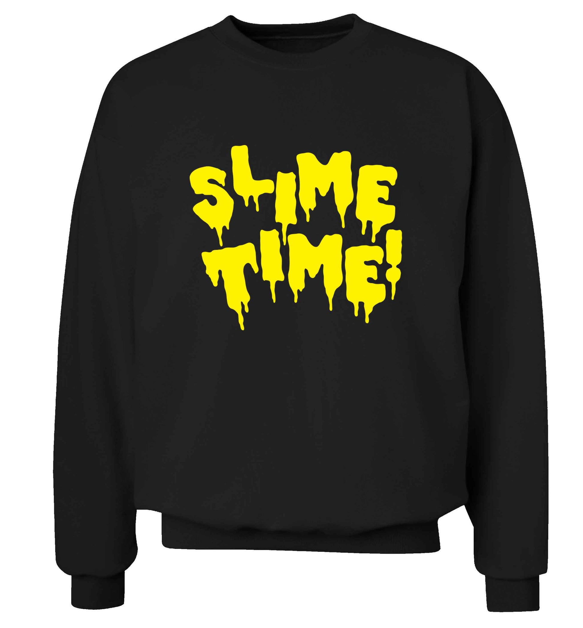 Neon yellow slime time adult's unisex black sweater 2XL