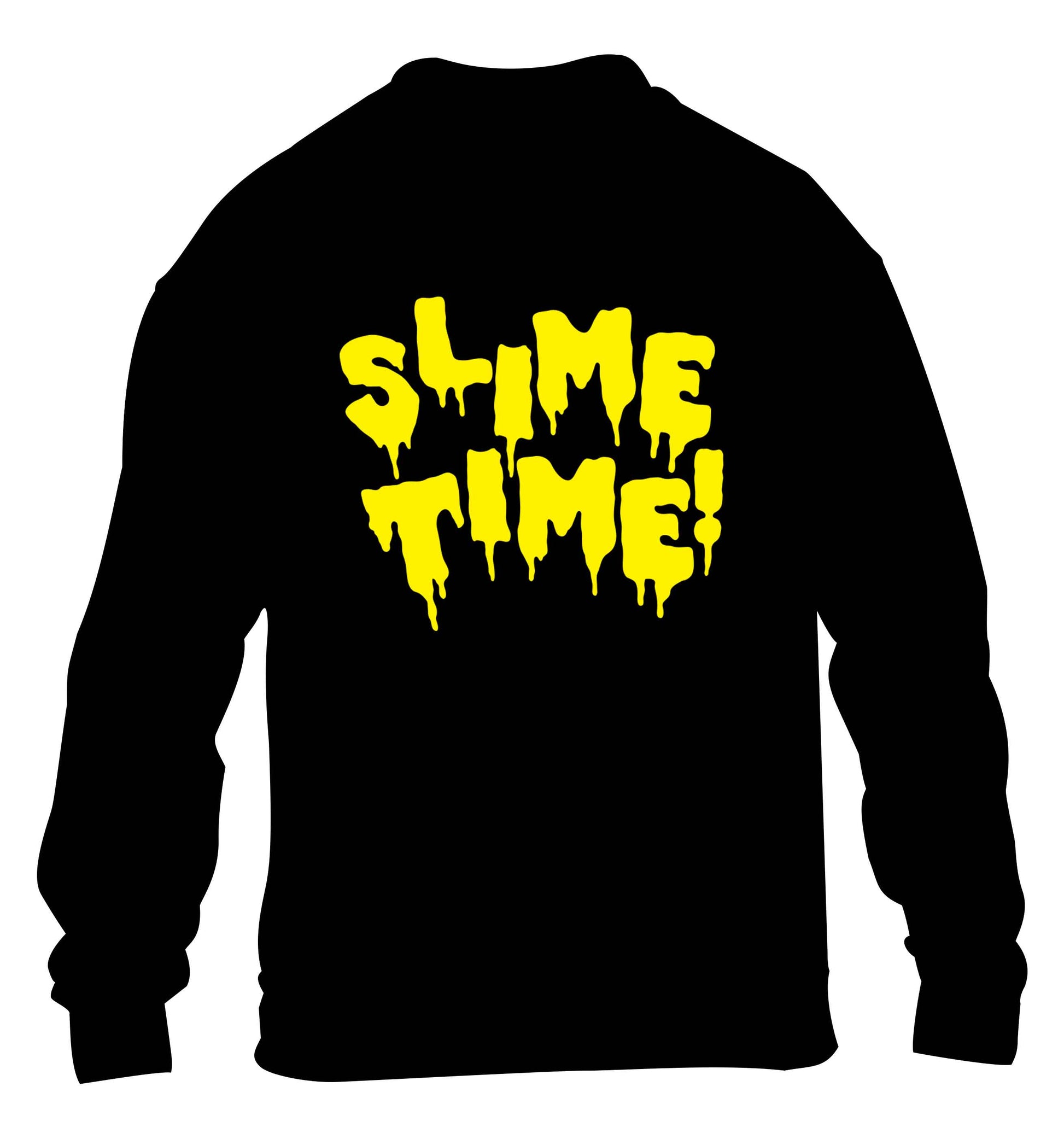 Neon yellow slime time children's black sweater 12-13 Years