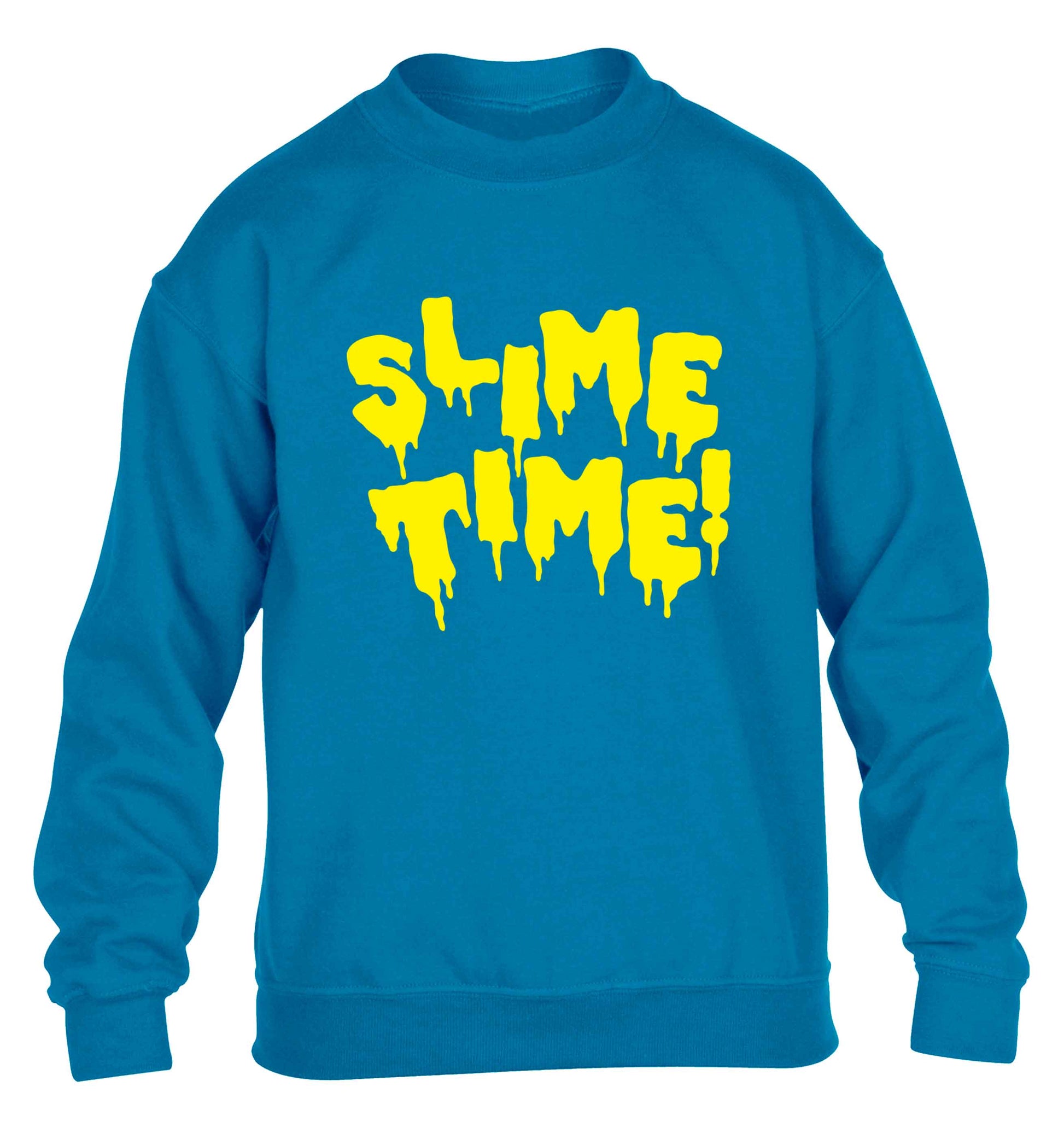 Neon yellow slime time children's blue sweater 12-13 Years