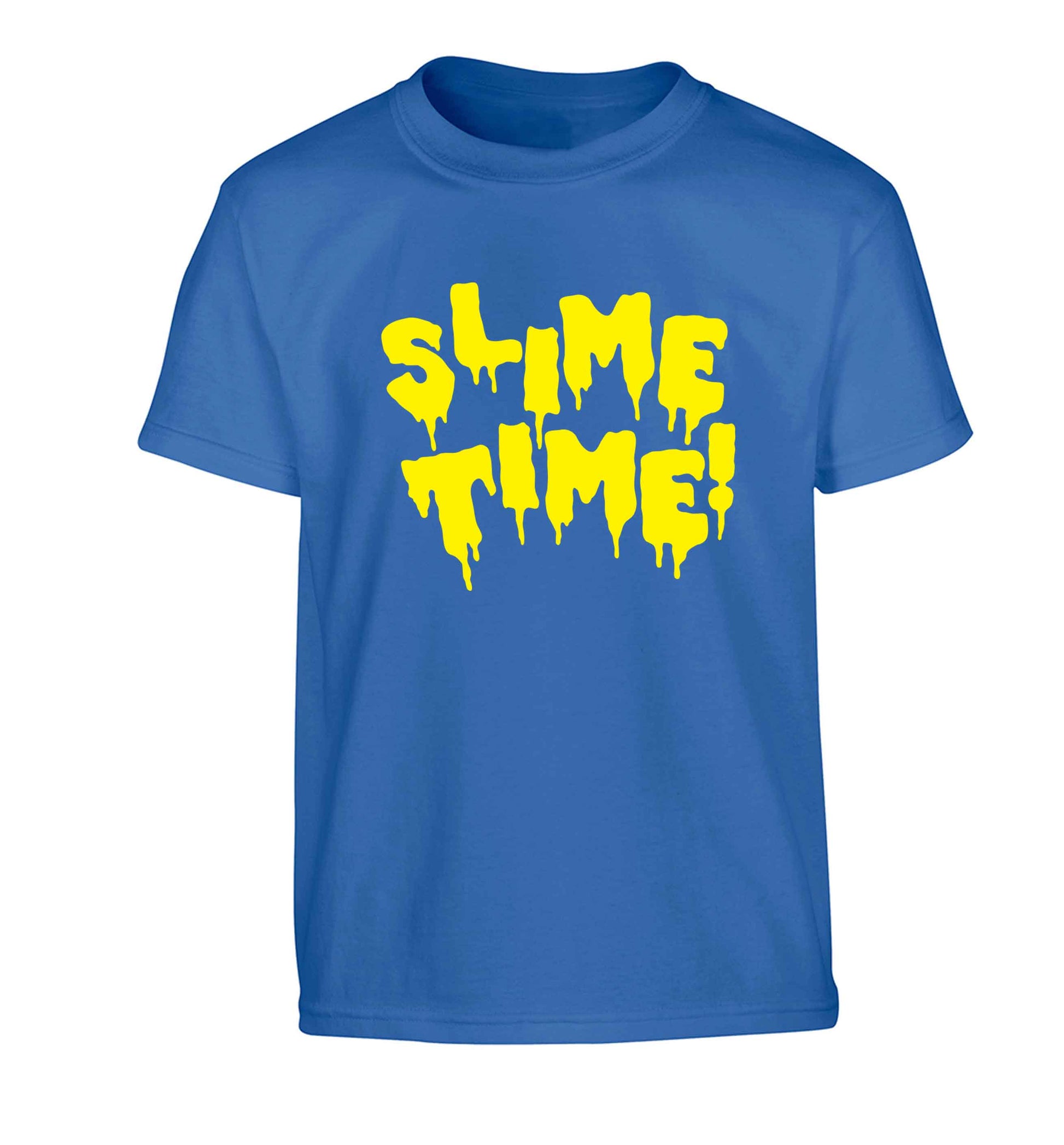 Neon yellow slime time Children's blue Tshirt 12-13 Years