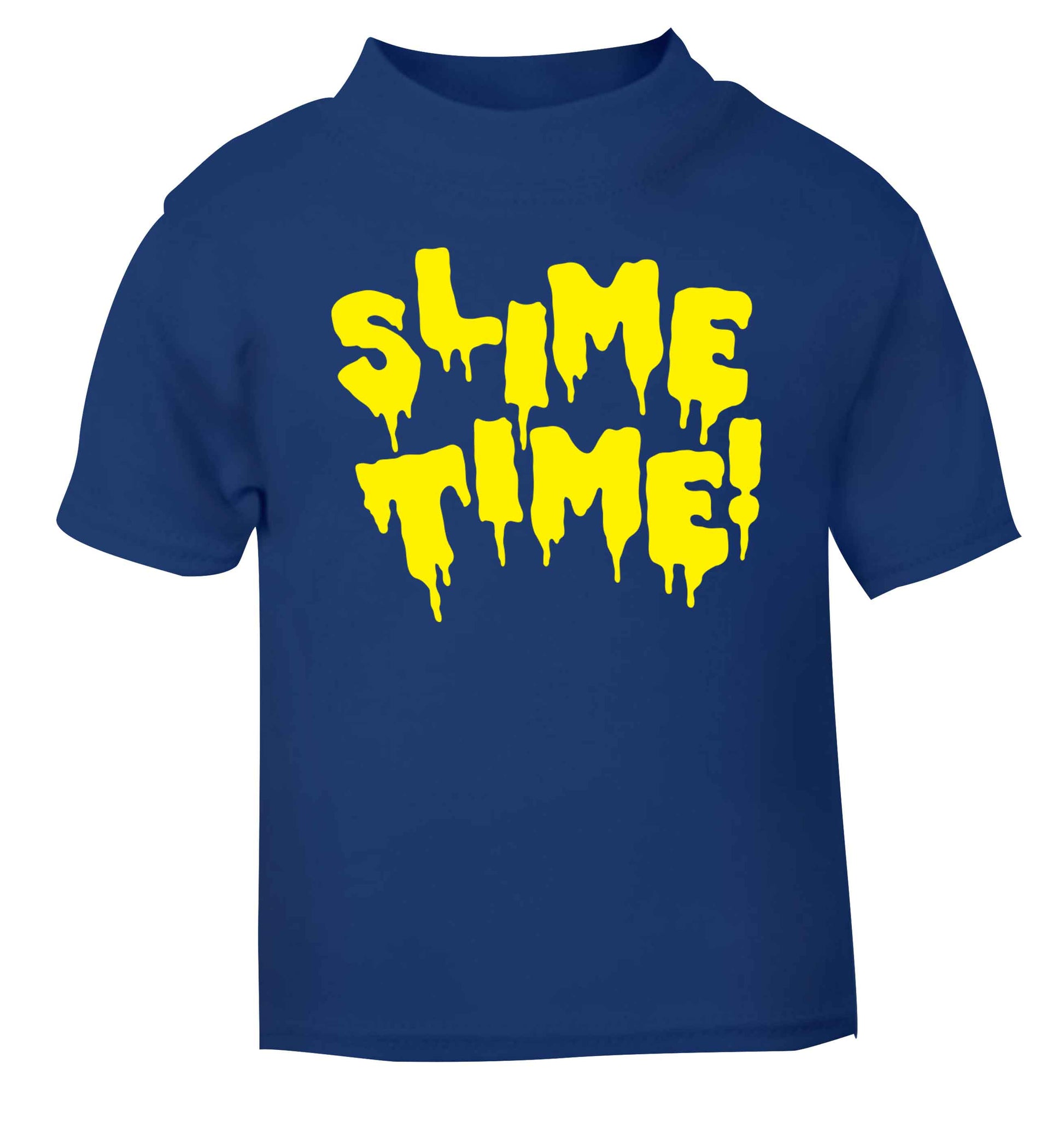 Neon yellow slime time blue baby toddler Tshirt 2 Years