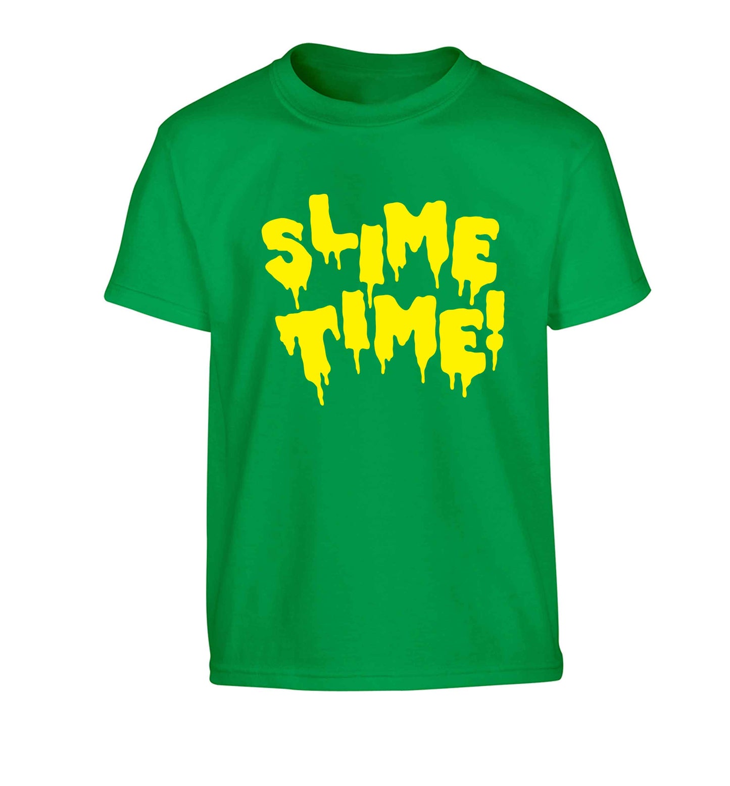 Neon yellow slime time Children's green Tshirt 12-13 Years