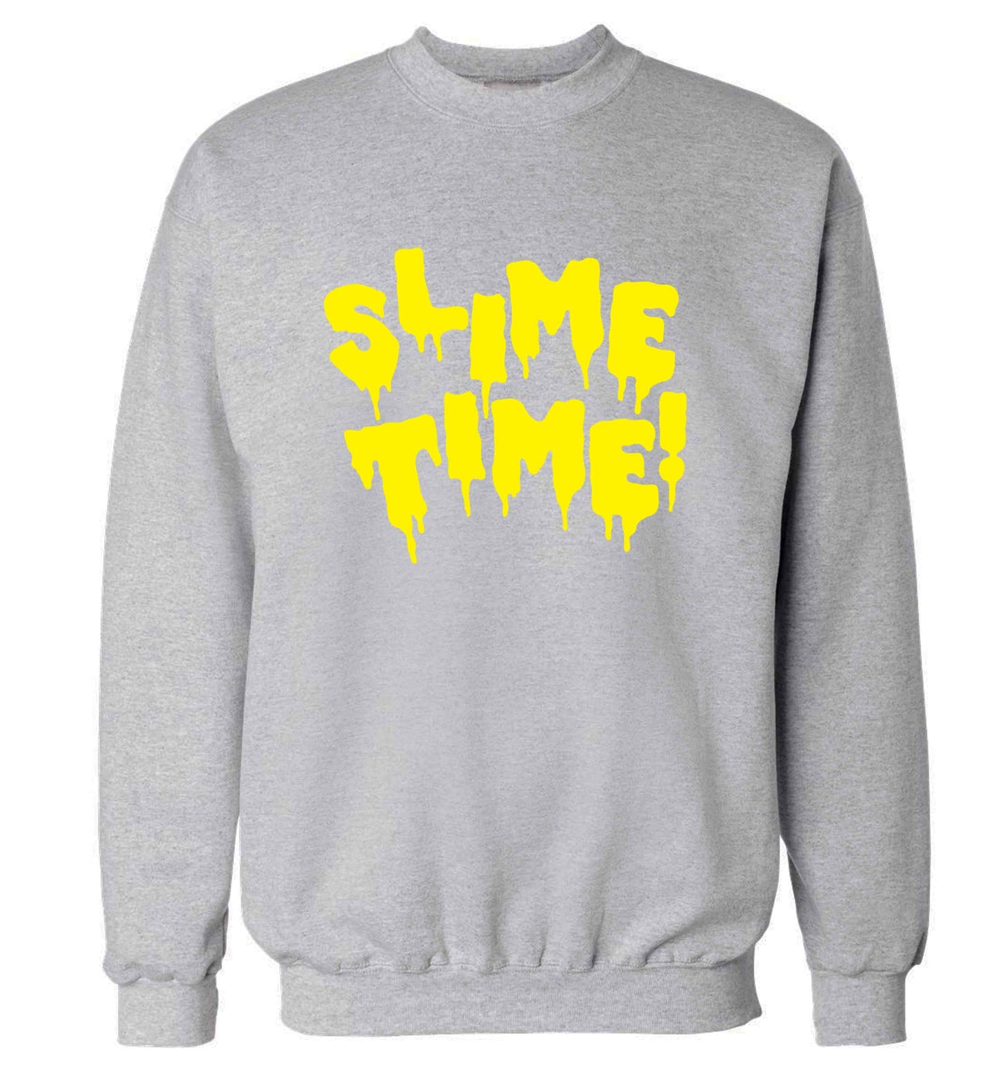 Neon yellow slime time adult's unisex grey sweater 2XL
