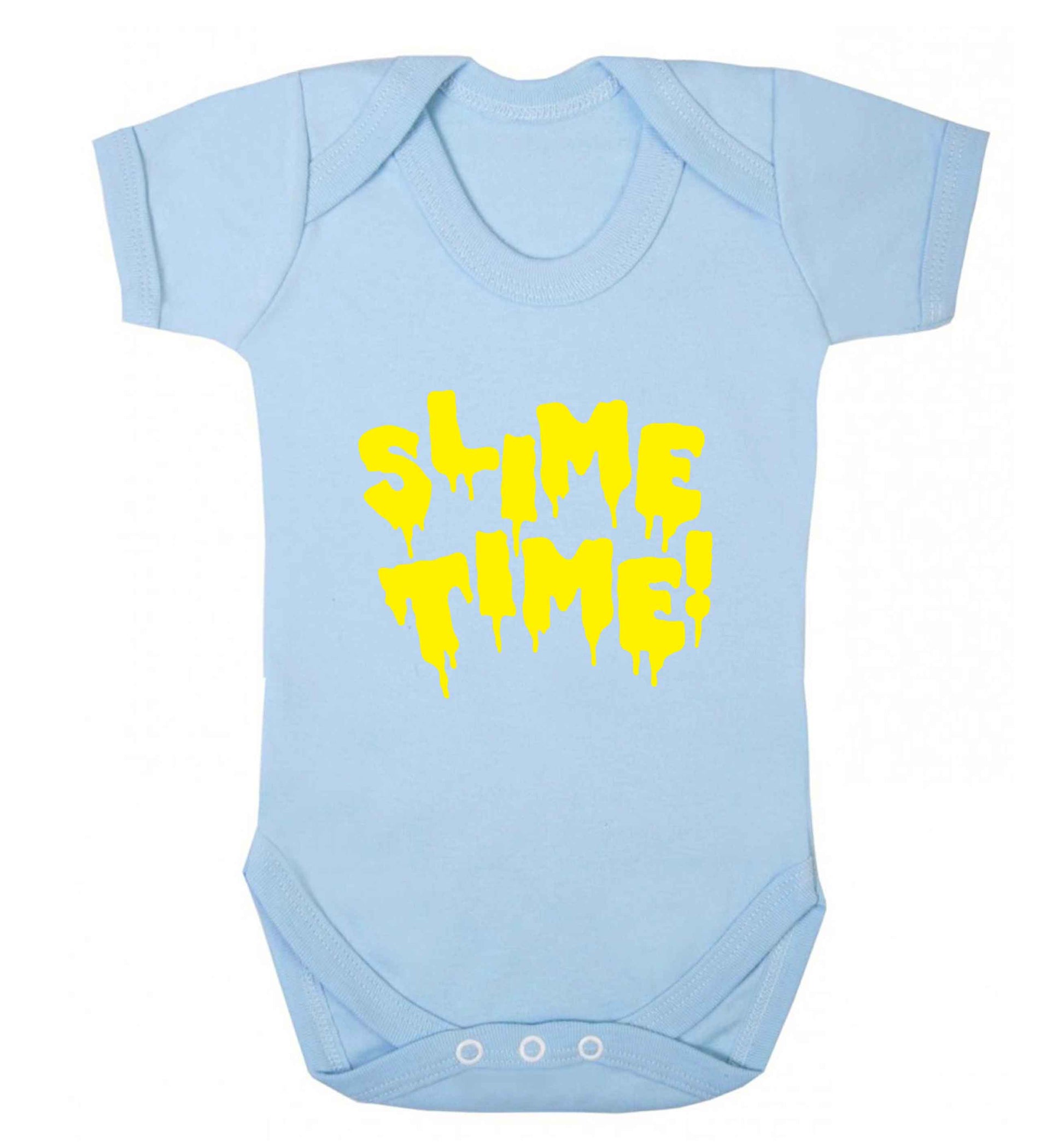 Neon yellow slime time baby vest pale blue 18-24 months