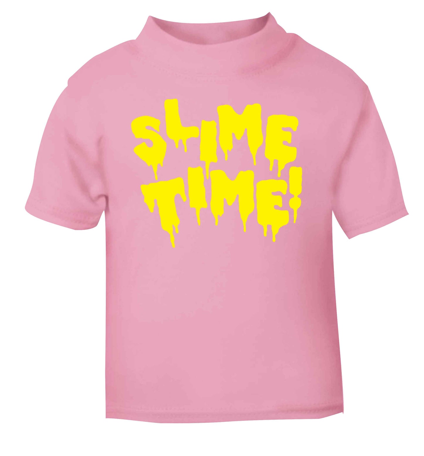 Neon yellow slime time light pink baby toddler Tshirt 2 Years