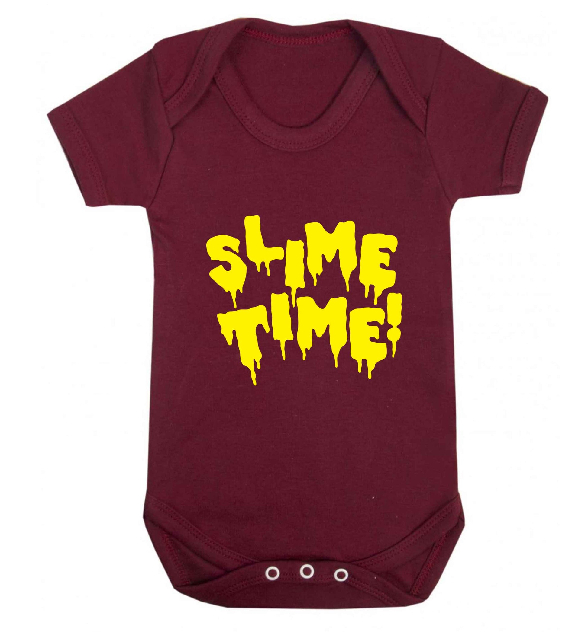 Neon yellow slime time baby vest maroon 18-24 months