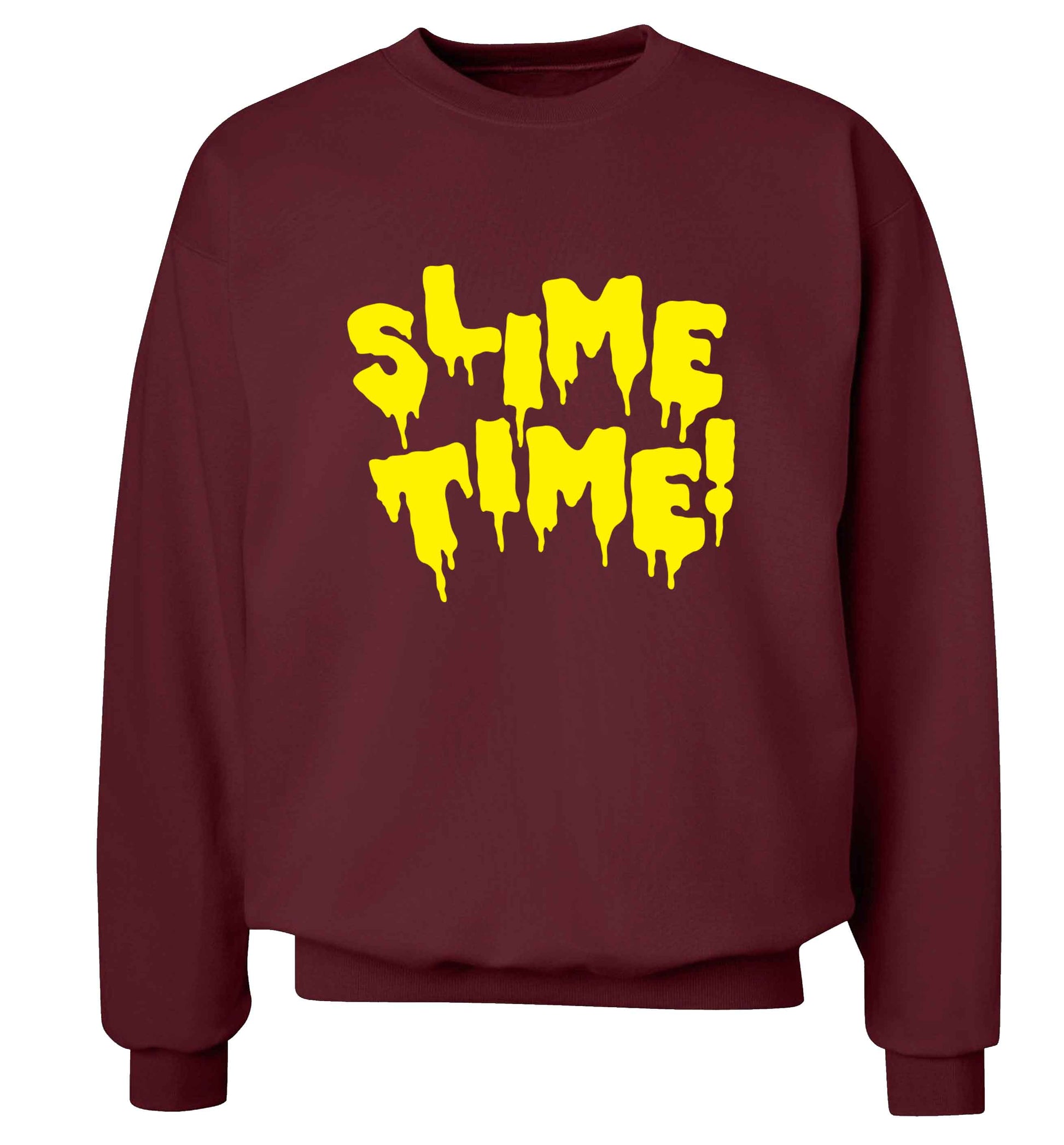 Neon yellow slime time adult's unisex maroon sweater 2XL