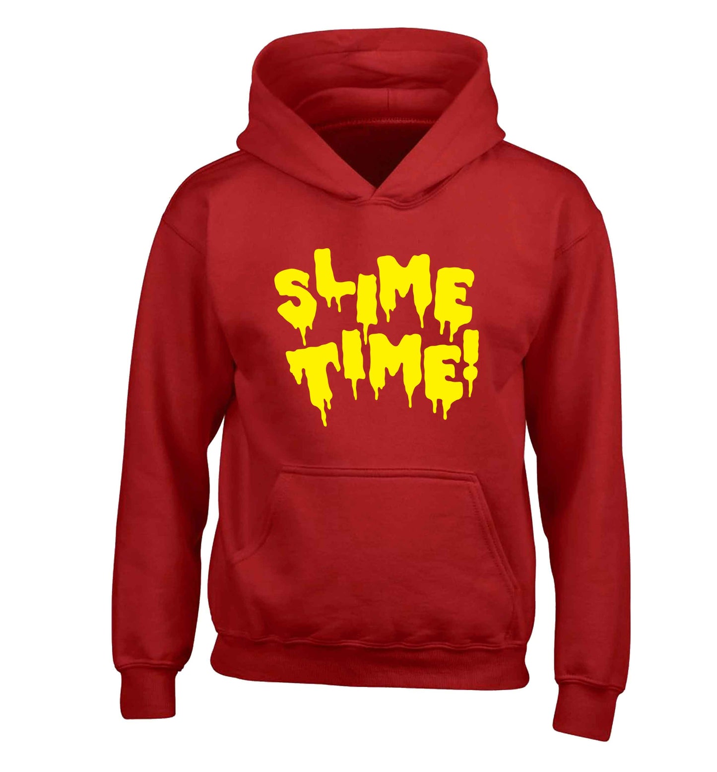 Neon yellow slime time children's red hoodie 12-13 Years