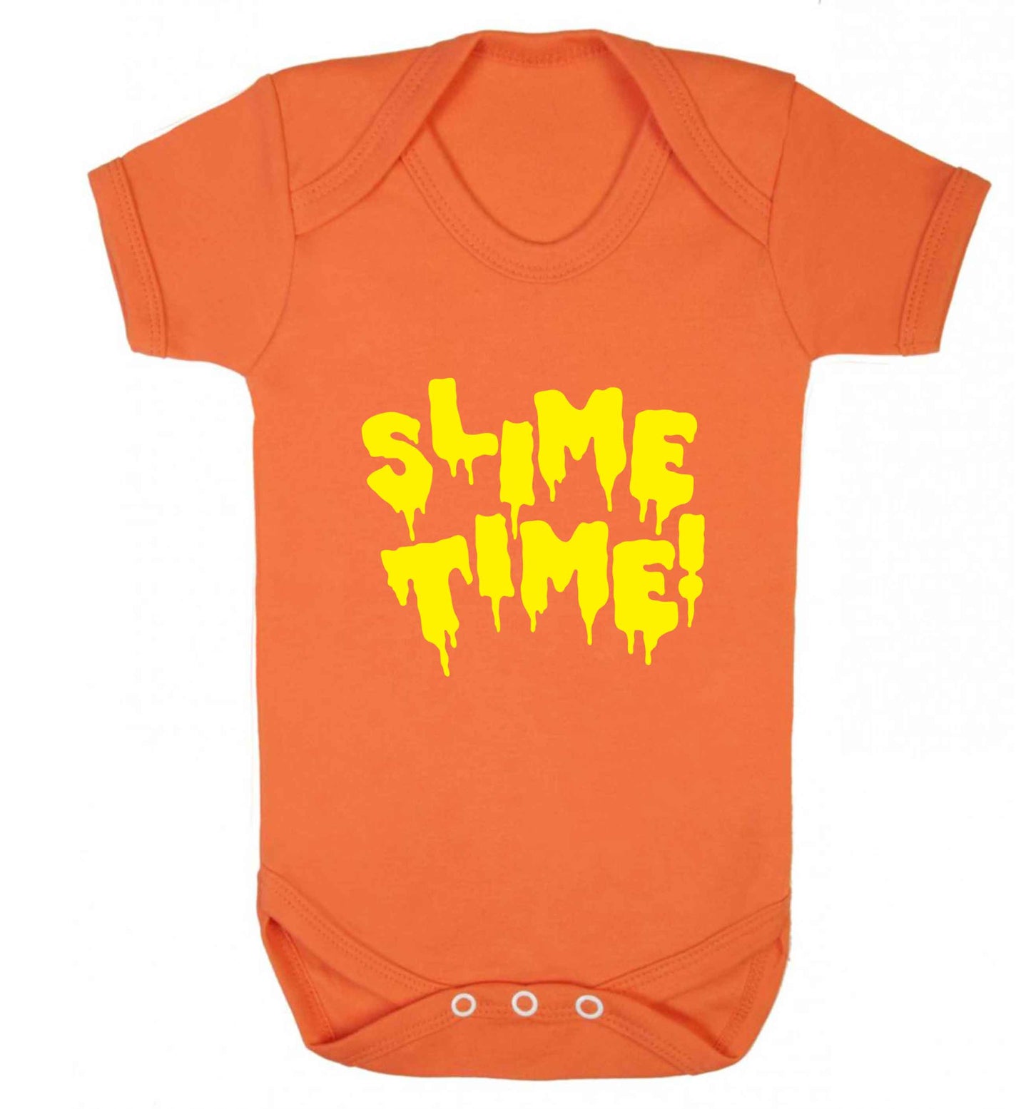 Neon yellow slime time baby vest orange 18-24 months