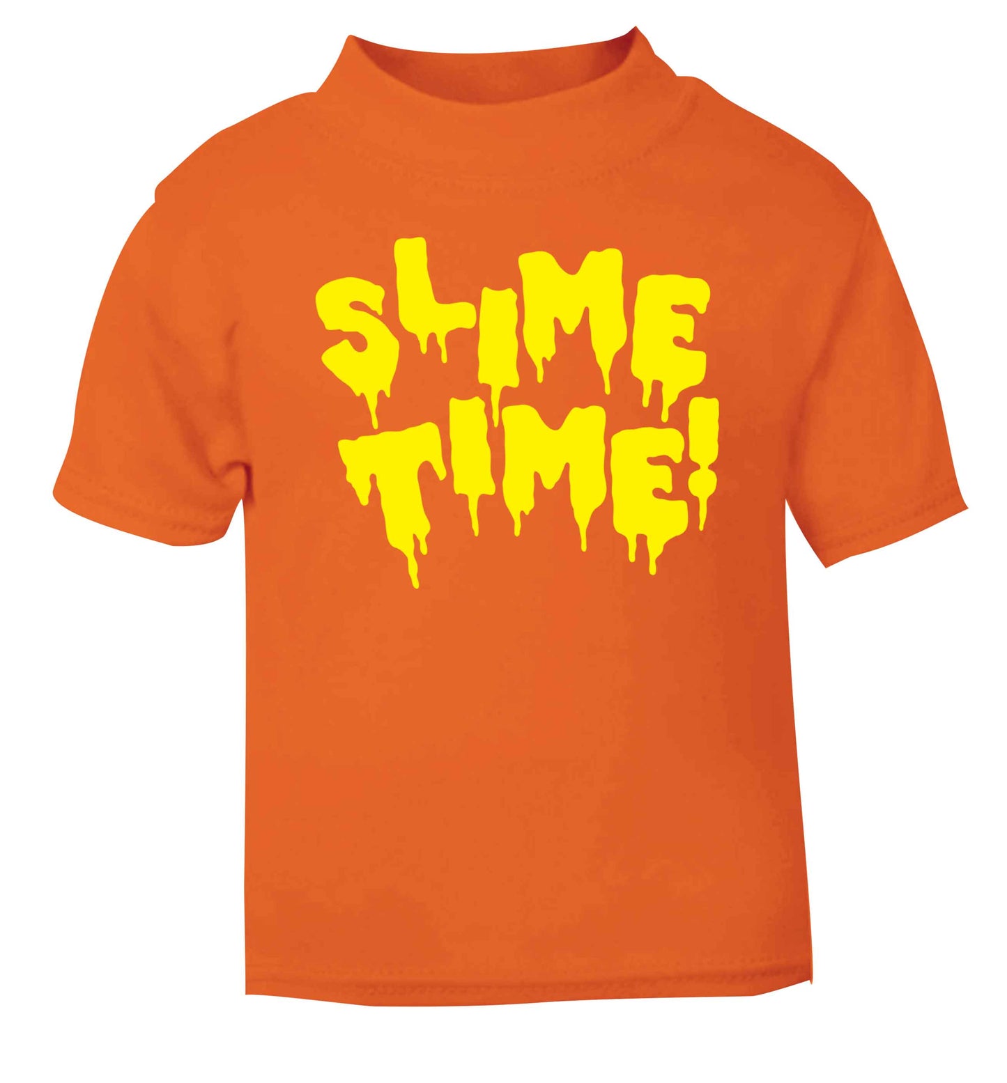 Neon yellow slime time orange baby toddler Tshirt 2 Years