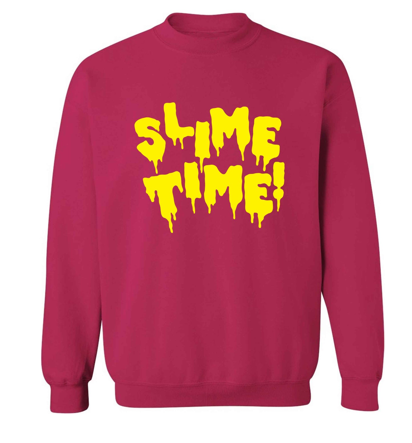 Neon yellow slime time adult's unisex pink sweater 2XL