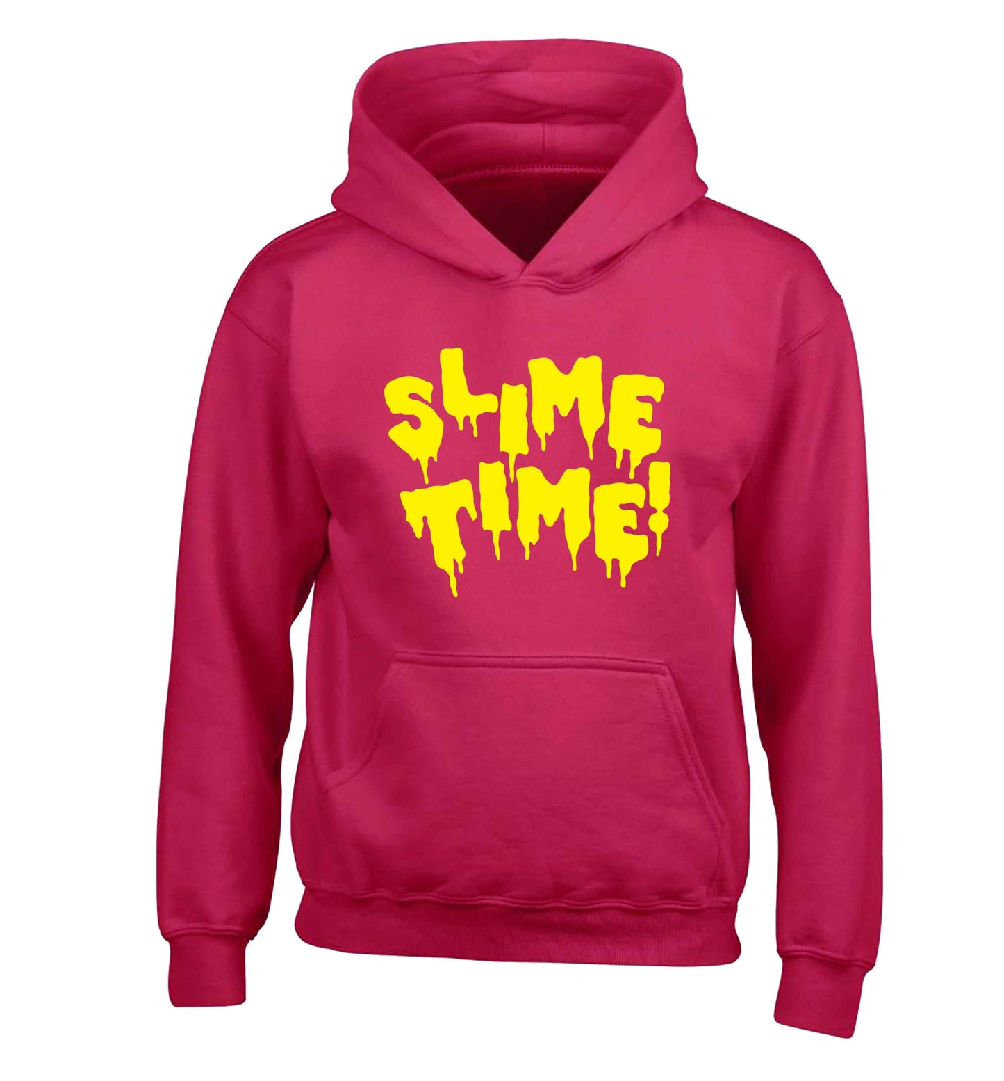 Neon yellow slime time children's pink hoodie 12-13 Years
