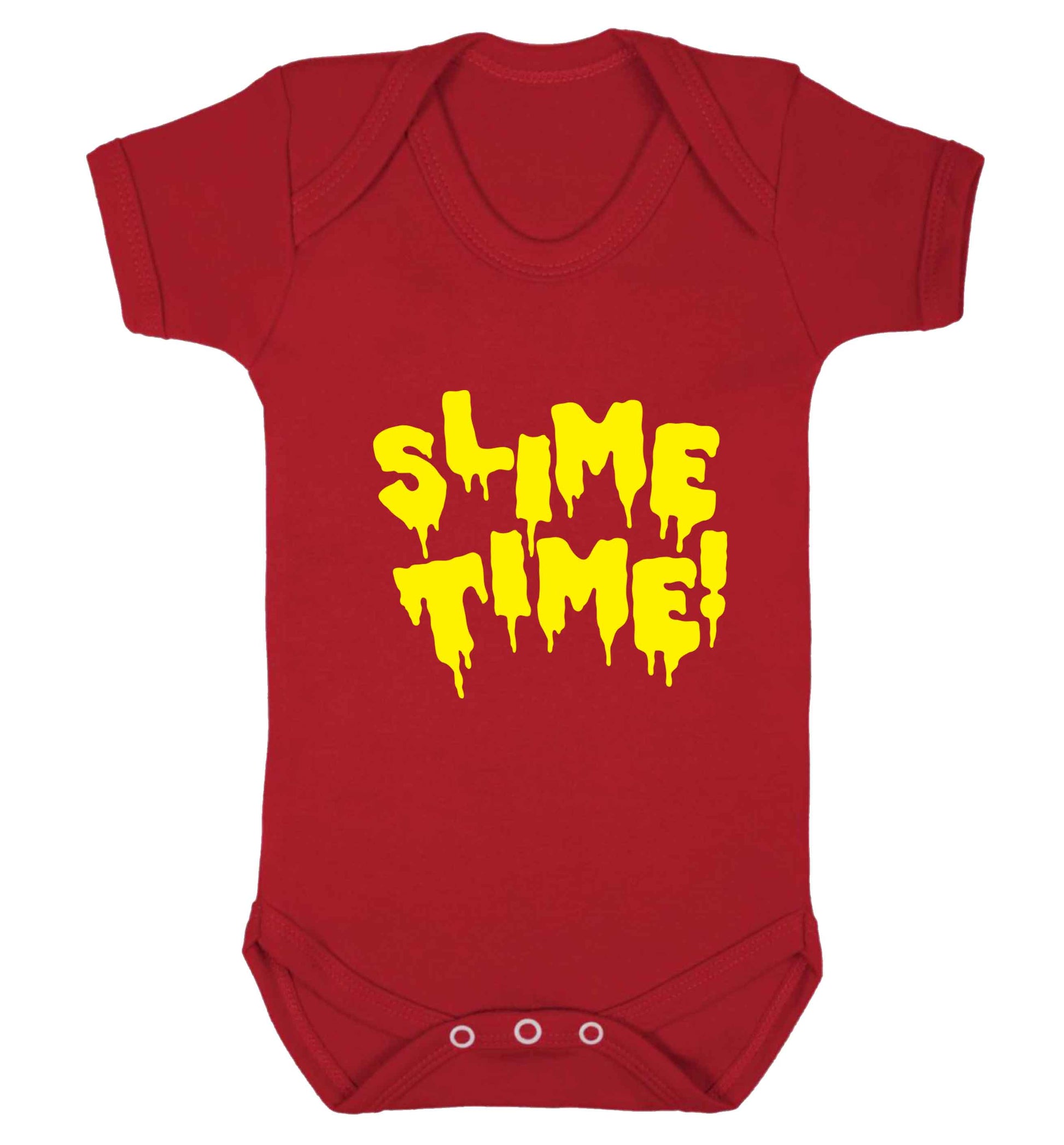 Neon yellow slime time baby vest red 18-24 months
