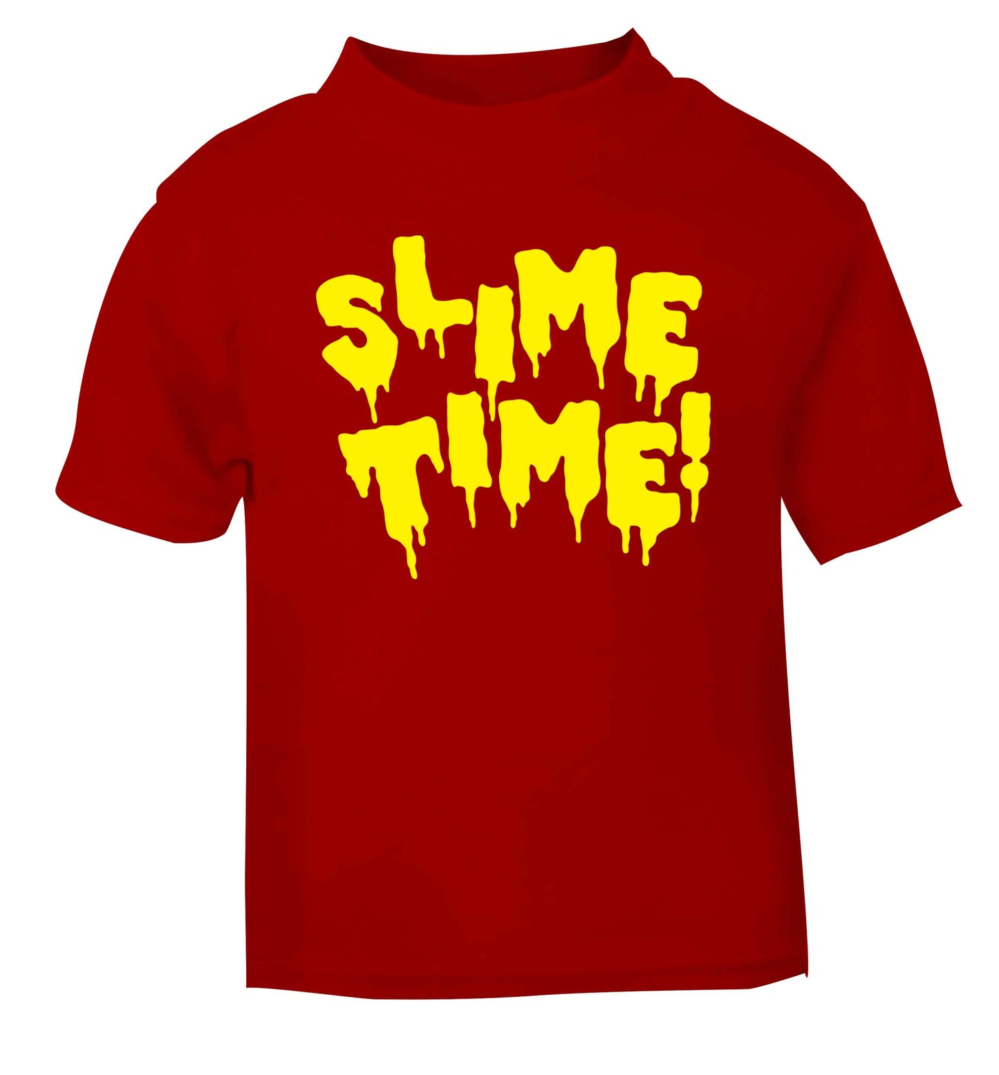 Neon yellow slime time red baby toddler Tshirt 2 Years