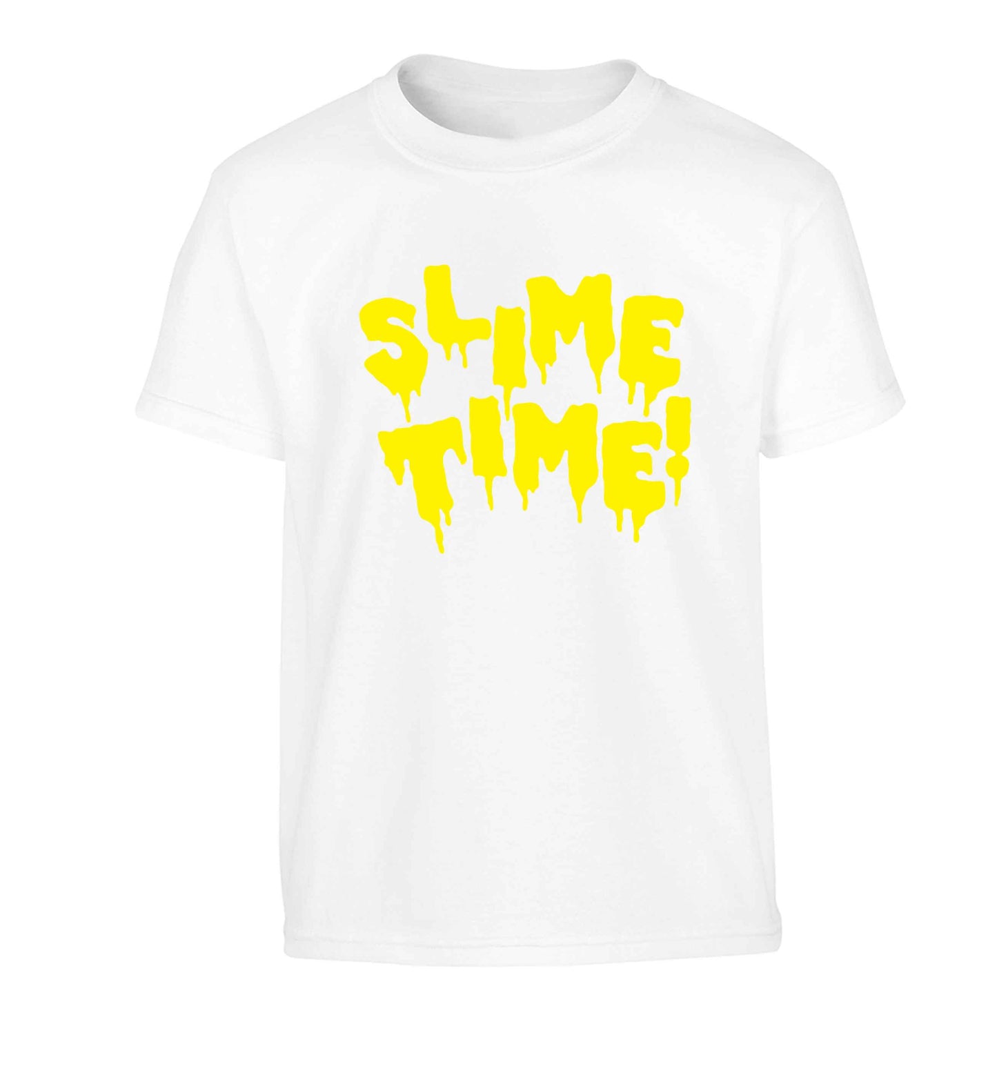 Neon yellow slime time Children's white Tshirt 12-13 Years