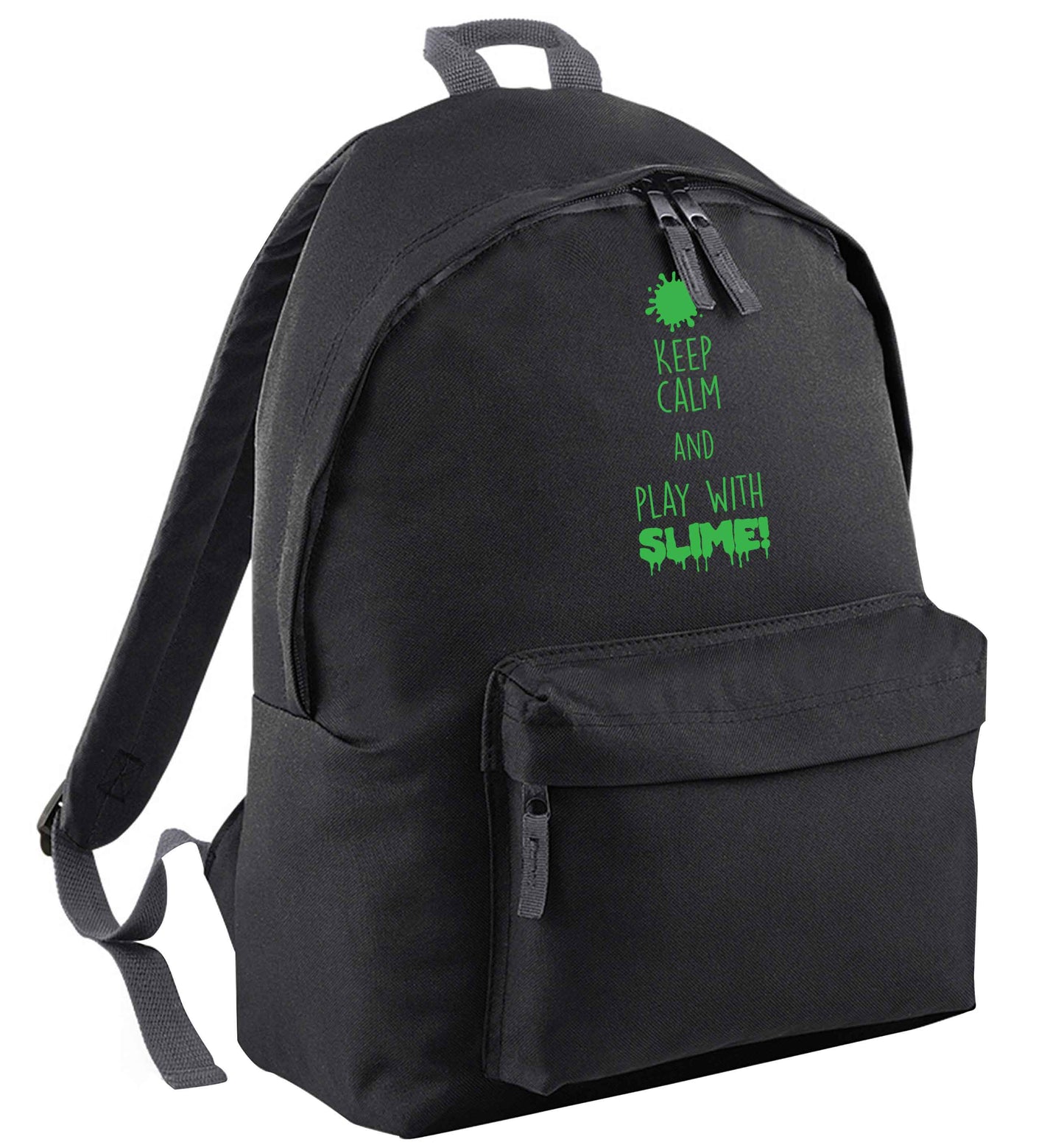 Neon green keep calm and play with slime!| Adults backpack