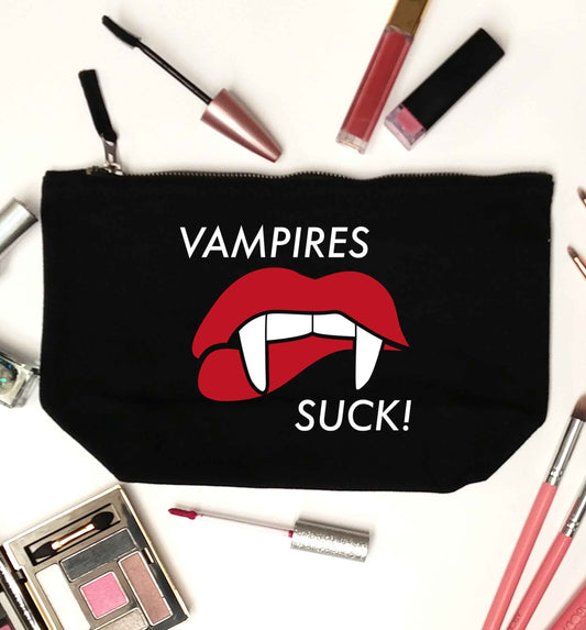 Vampires suck black makeup bag