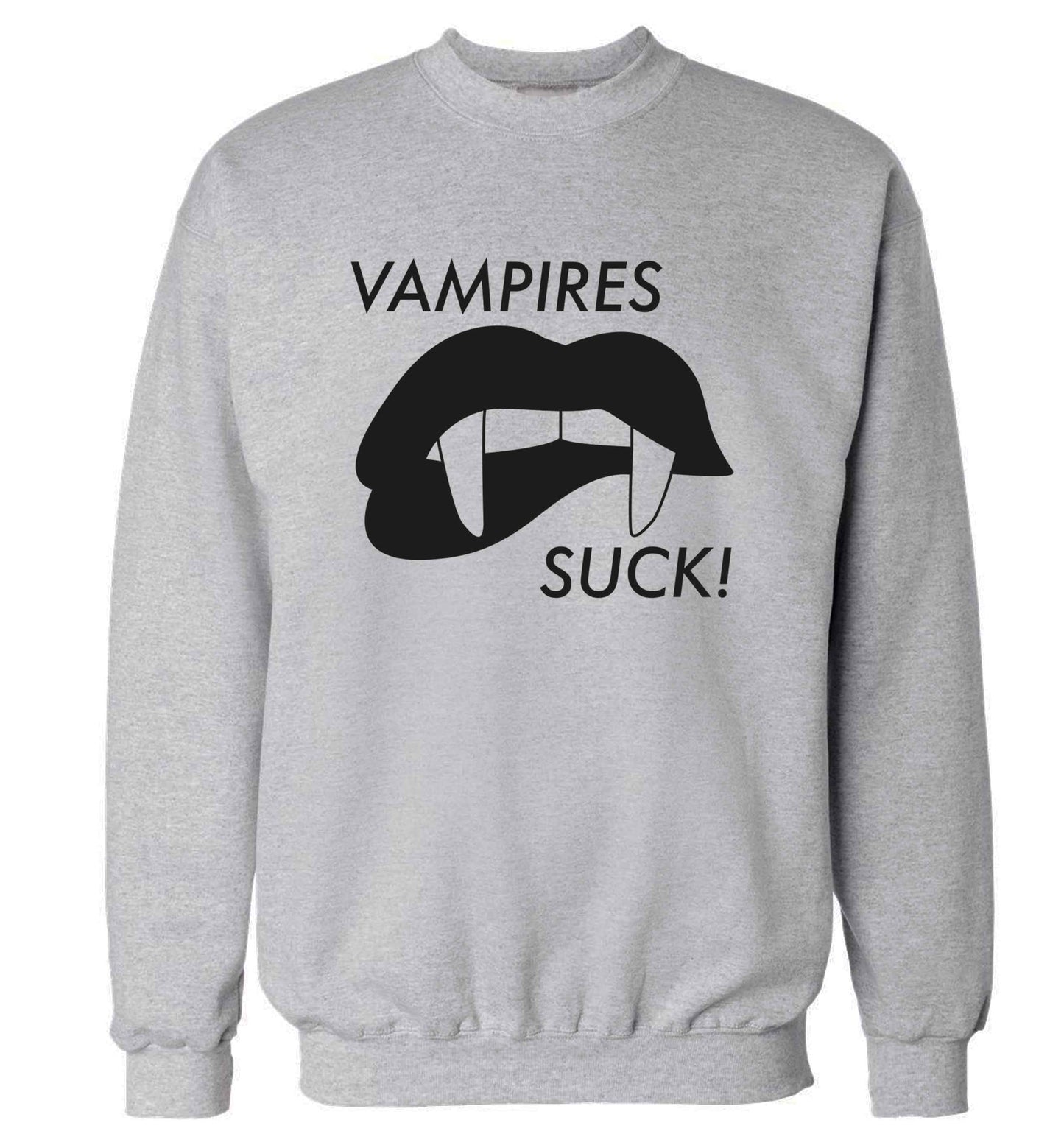 Vampires suck adult's unisex grey sweater 2XL