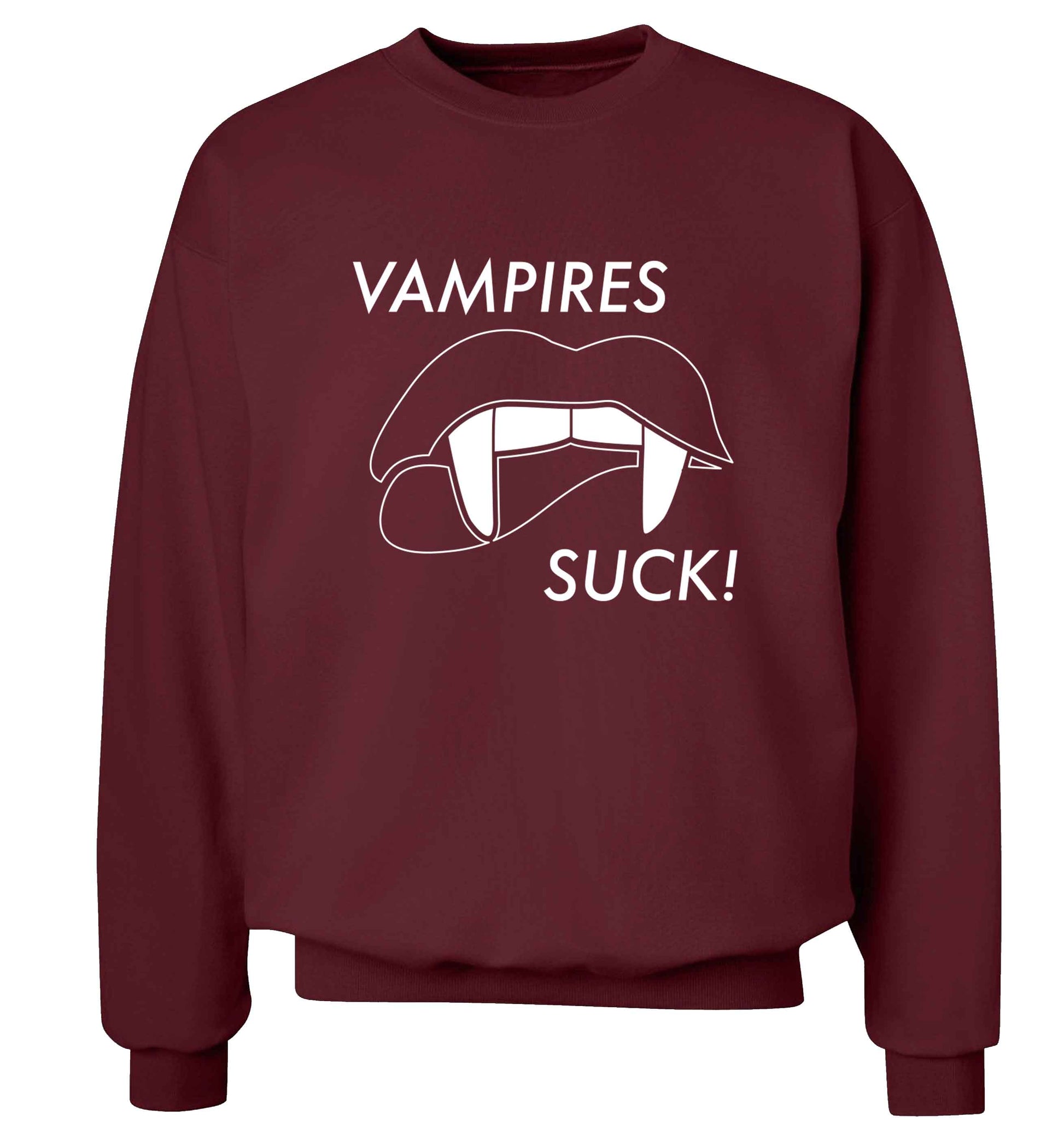 Vampires suck adult's unisex maroon sweater 2XL