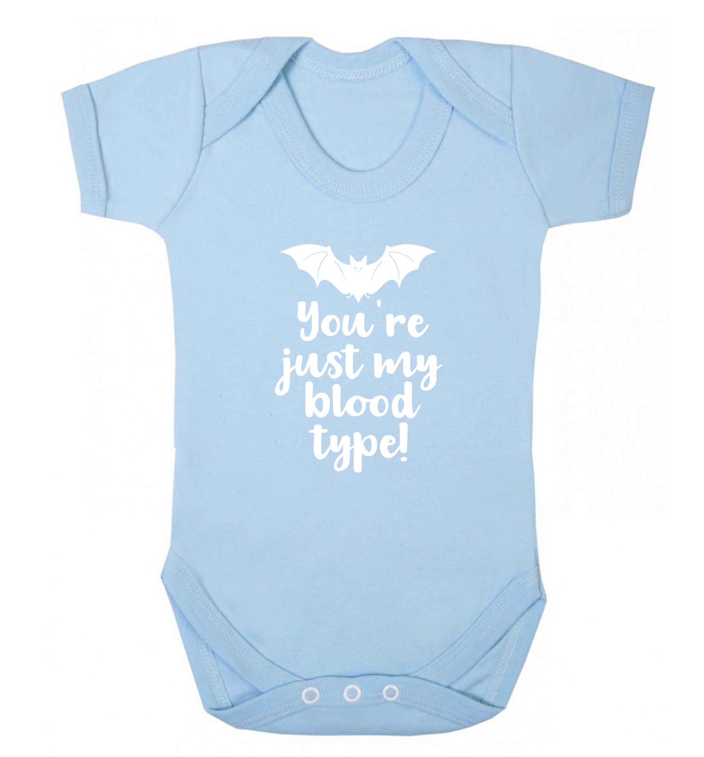 You're just my blood type baby vest pale blue 18-24 months