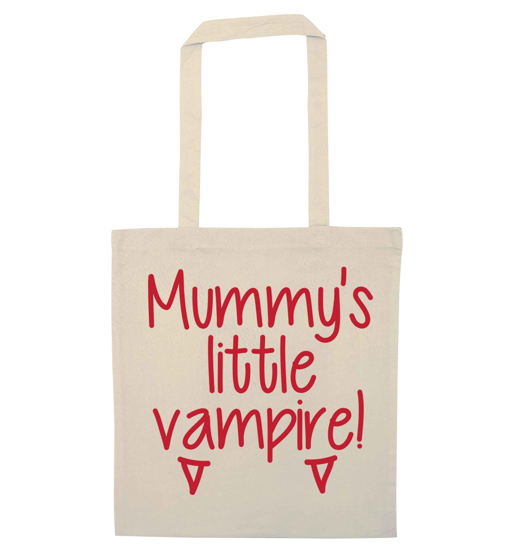 Mummy's little vampire natural tote bag
