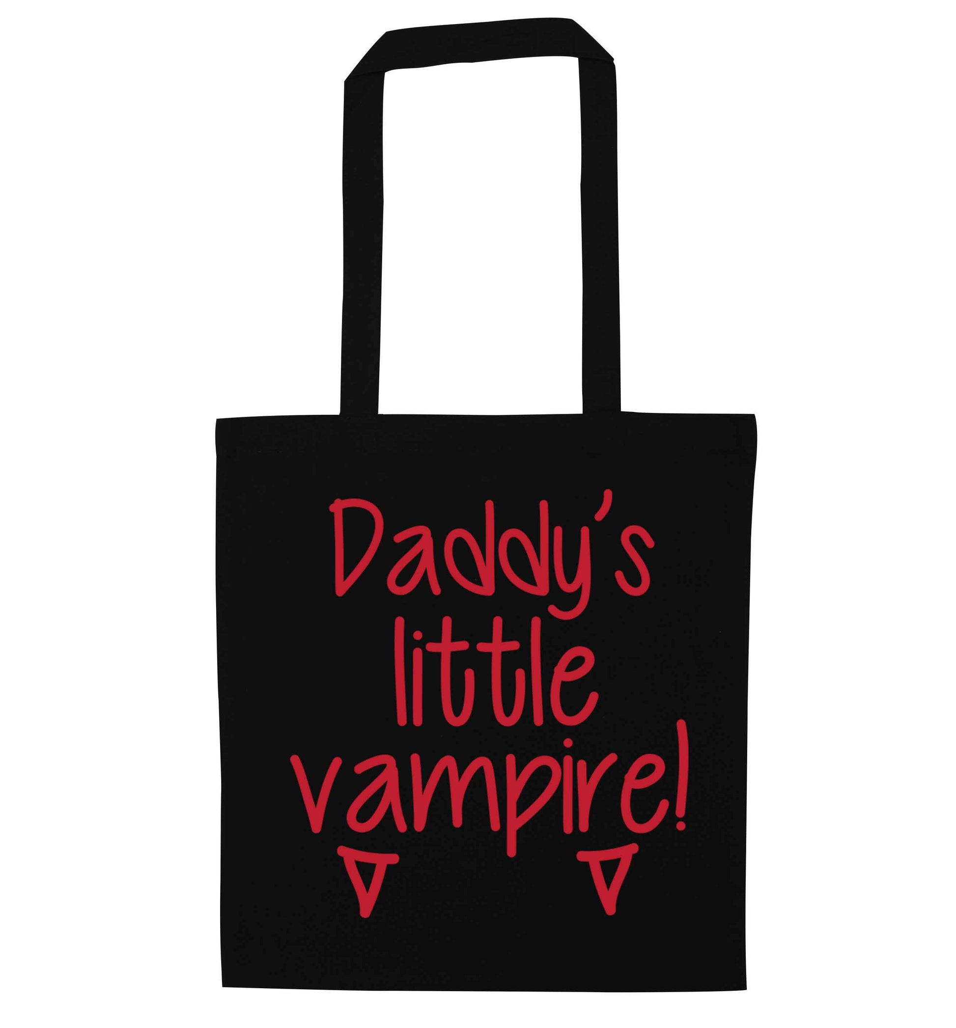 Daddy's little vampire black tote bag