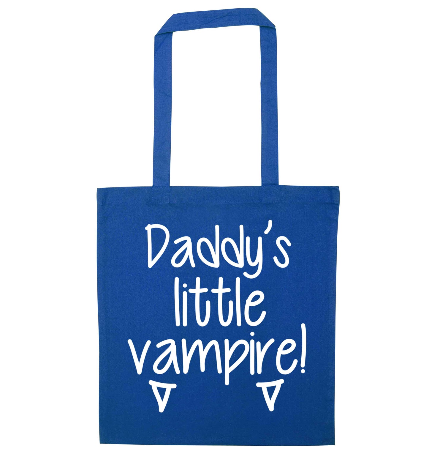 Daddy's little vampire blue tote bag