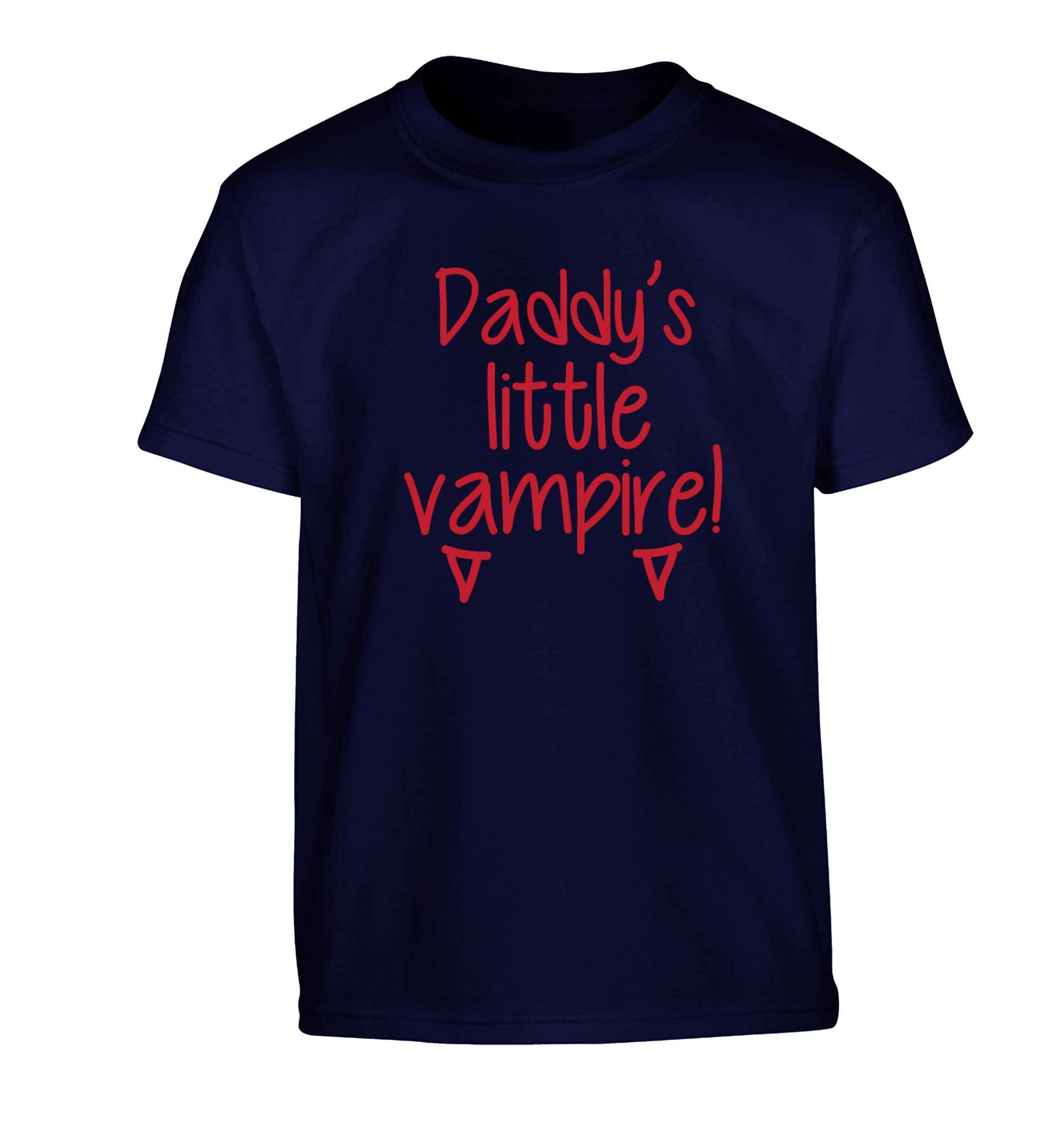 Daddy's little vampire Children's navy Tshirt 12-13 Years