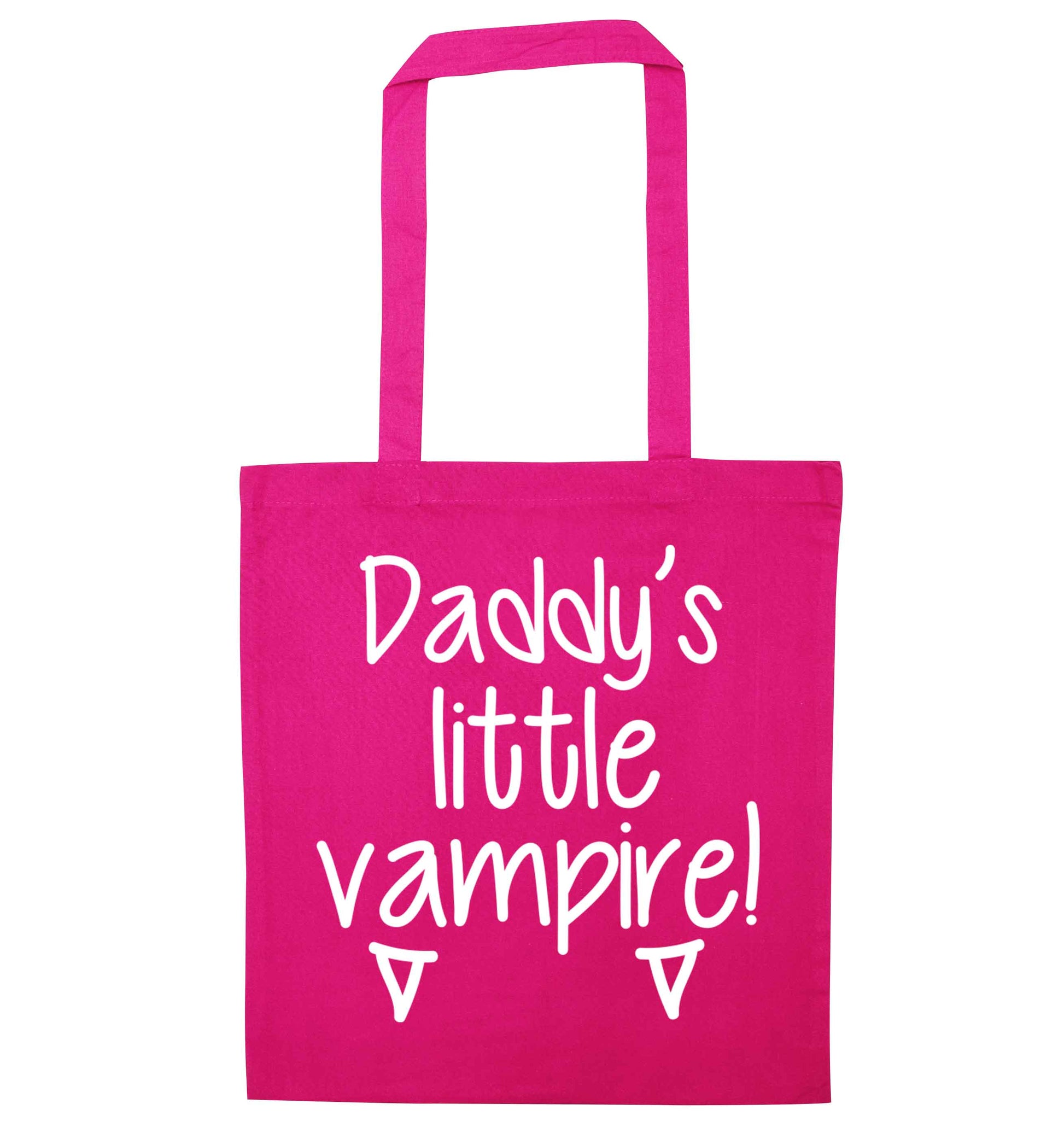 Daddy's little vampire pink tote bag